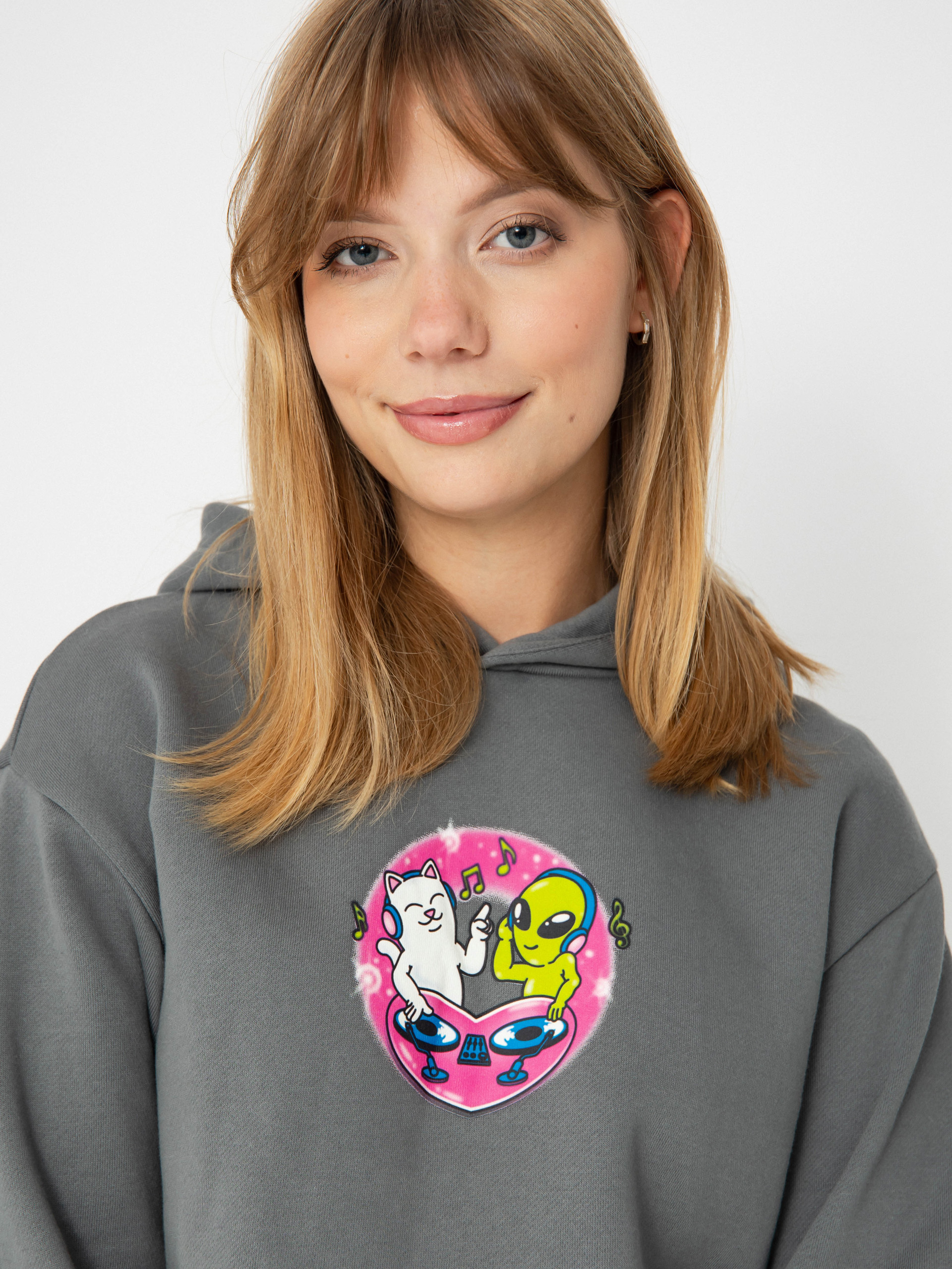 Bluza z kapturem RipNDip Love Is Ripndip Cropped HD Wmn (charcoal)