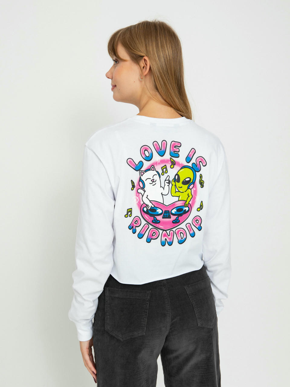 Longsleeve RipNDip Love Is Ripndip Cropped Wmn (white)