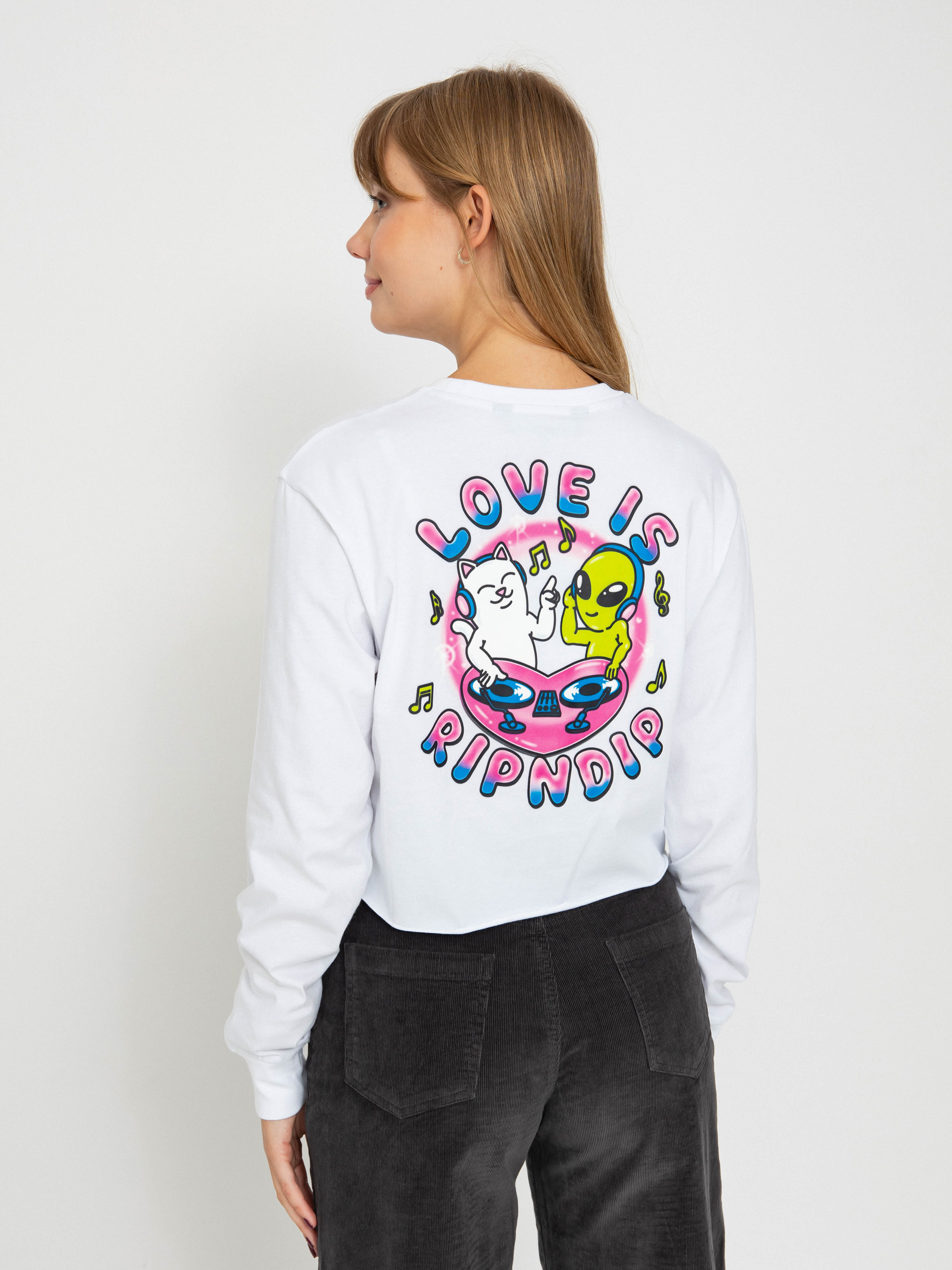 Longsleeve RipNDip Love Is Ripndip Cropped Wmn (white)