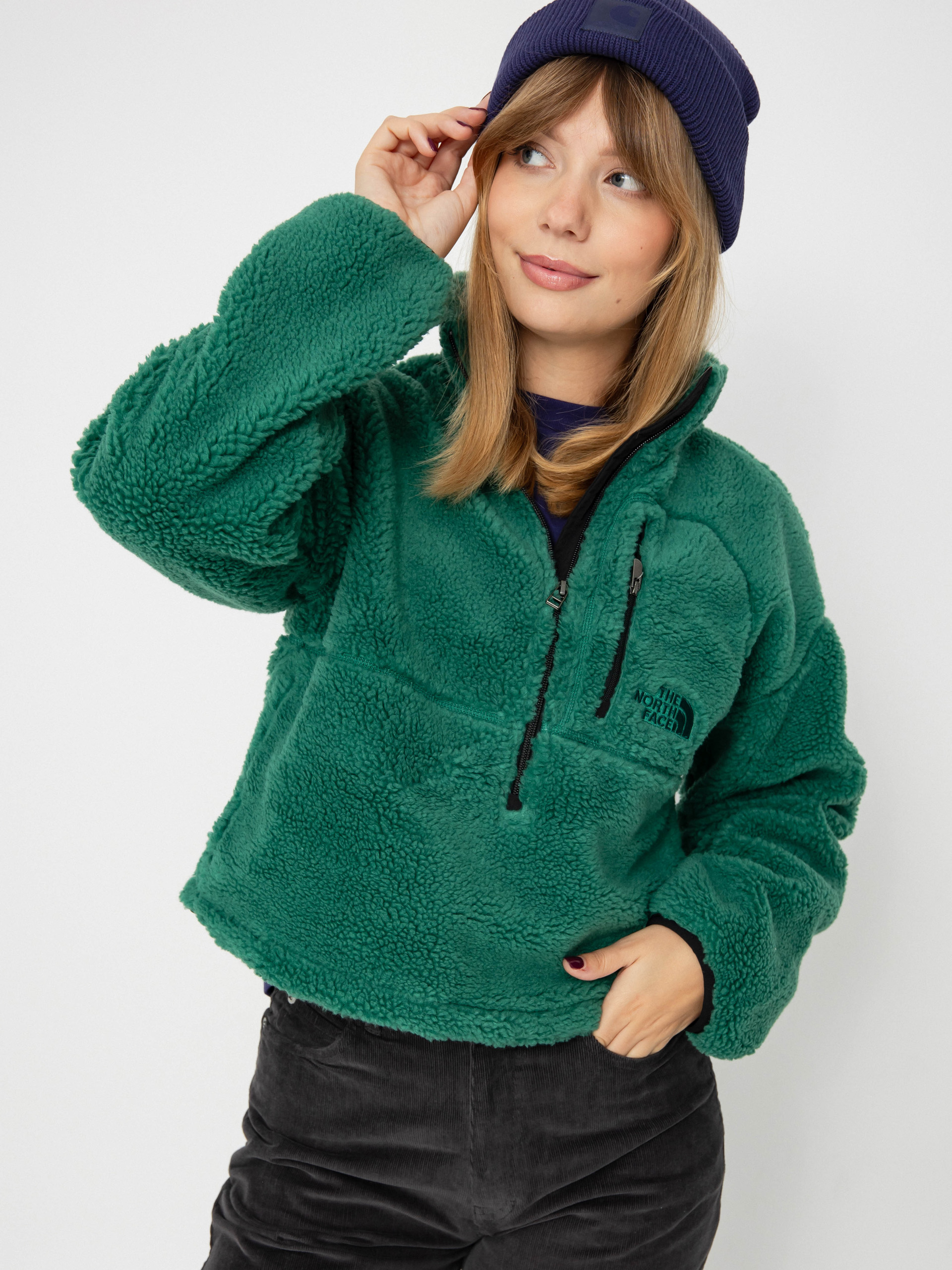 Kurtka The North Face Extreme Pile 2 Pullover Wmn (evergreen/tnf black)