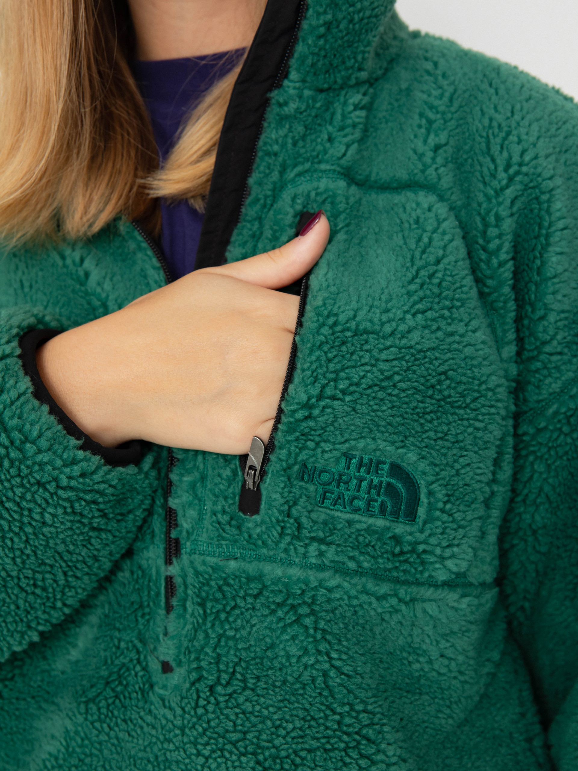 Damski Kurtka The North Face Extreme Pile 2 Pullover (evergreen/tnf black)