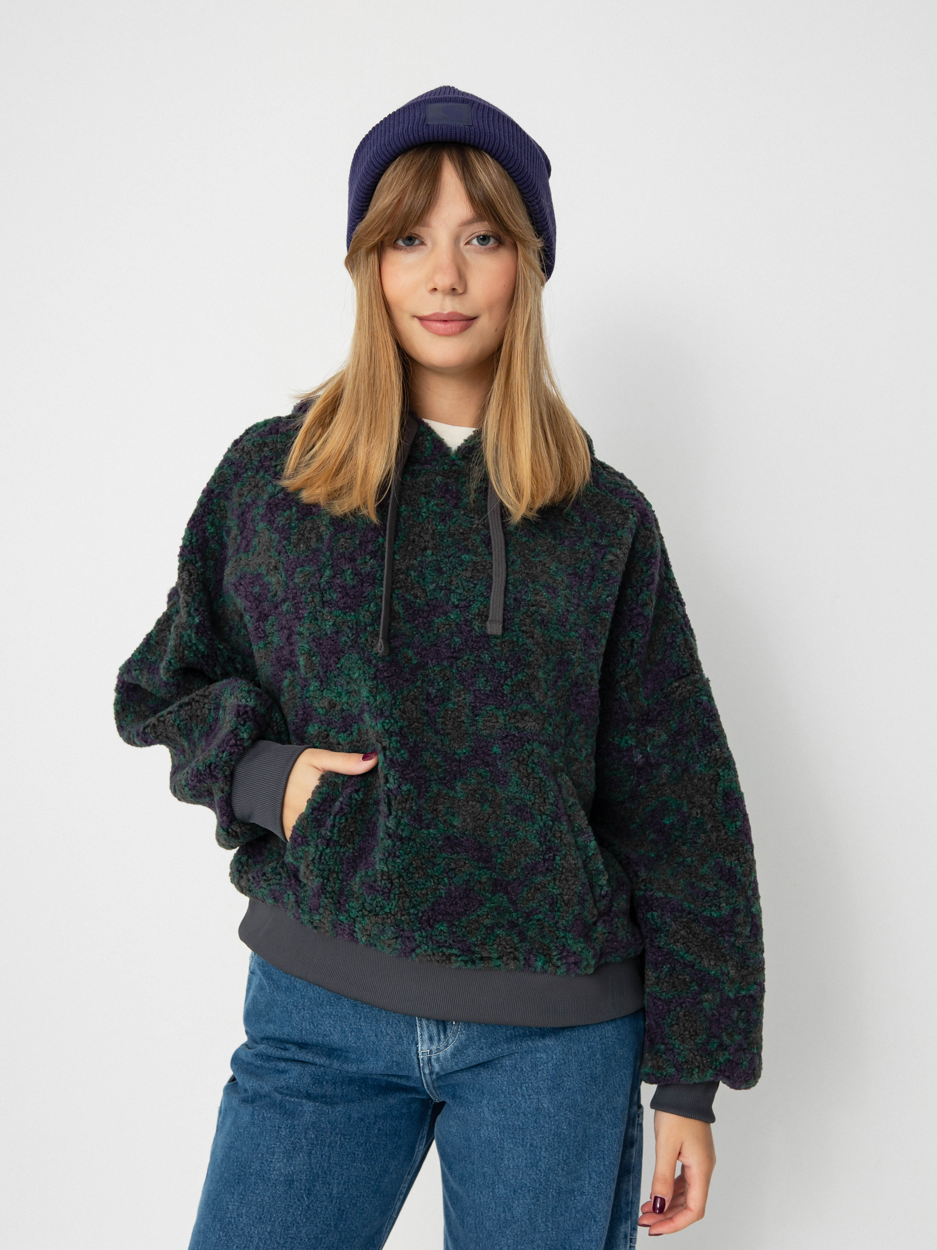 Bluza z kapturem Vans Collett Boucle Loose HD Wmn (asphalt)