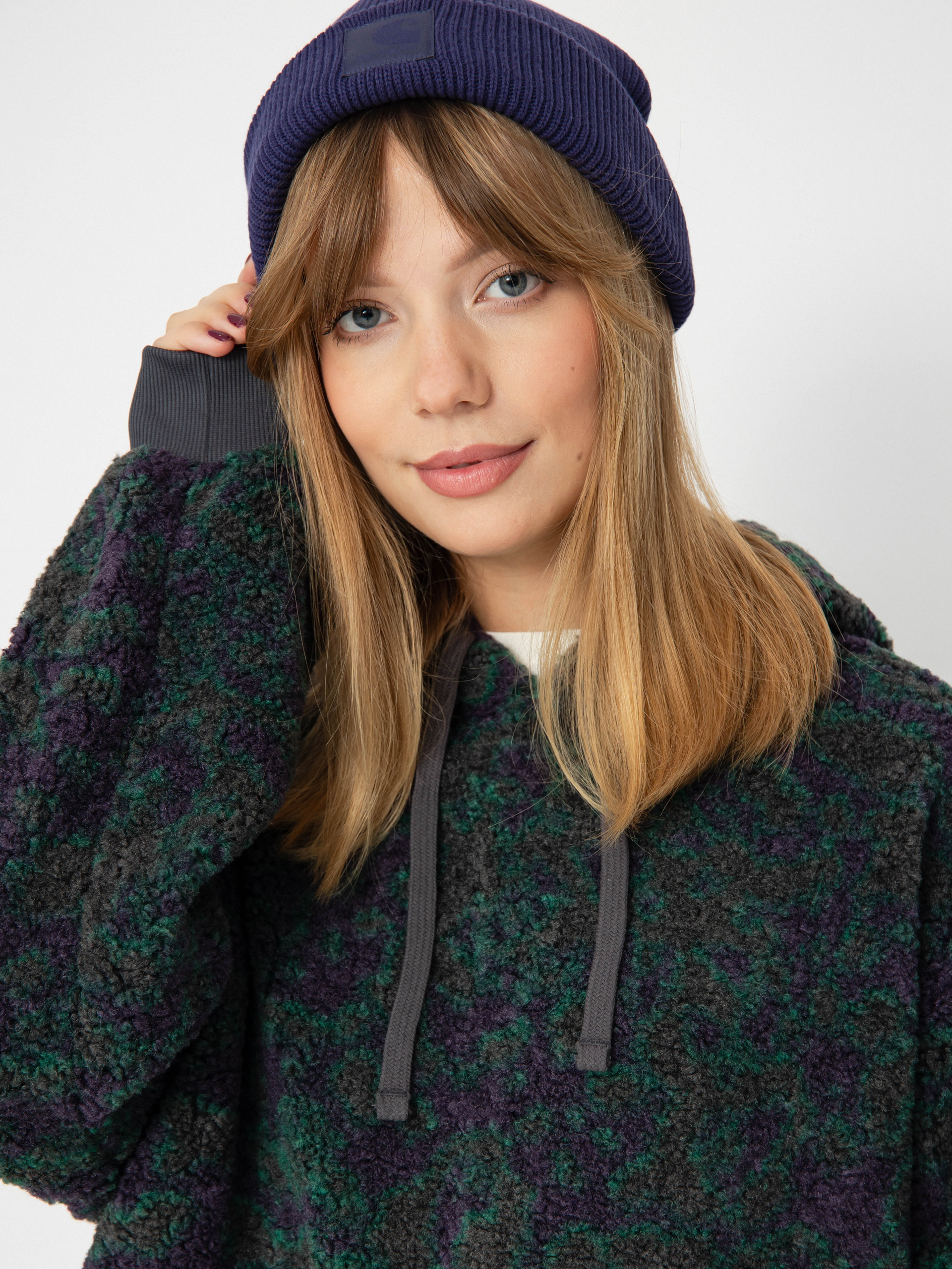 Bluza z kapturem Vans Collett Boucle Loose HD Wmn (asphalt)