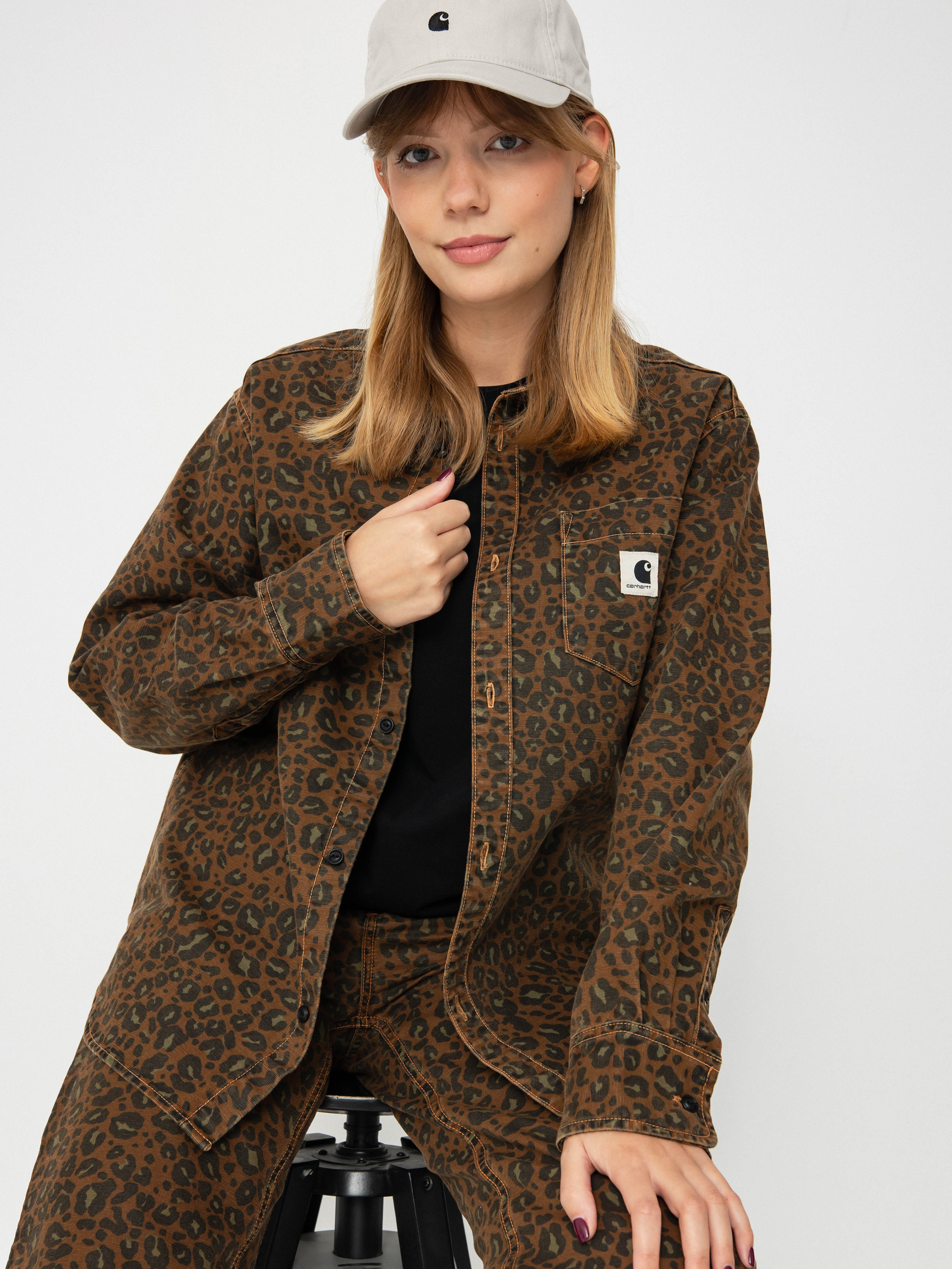 Koszula Carhartt WIP Leo Wmn (camo leo/tamarind/tamarind)