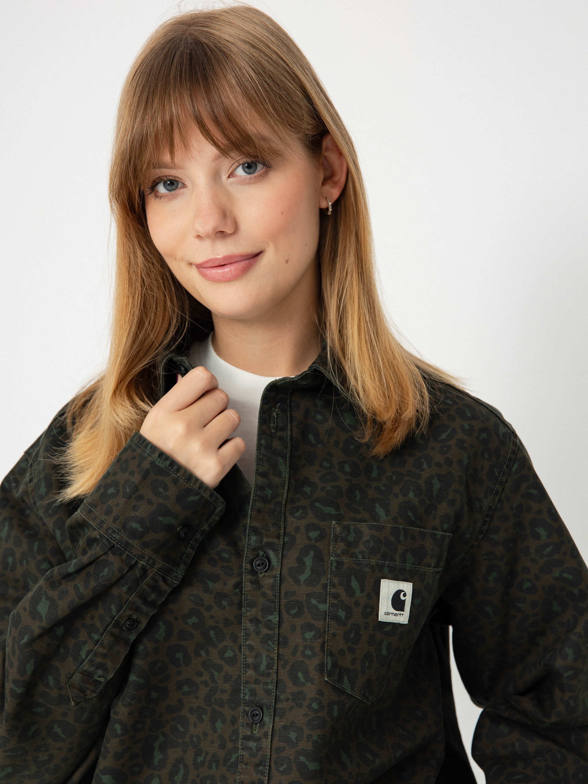 Koszula Carhartt WIP Leo Wmn (camo leo/tamarind/office green)