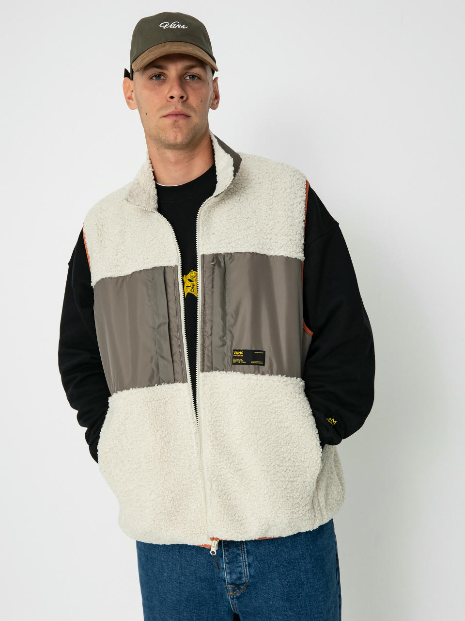 Kamizelka Vans Trevor Sherpa Fz Vest (oatmeal/bungee cord)