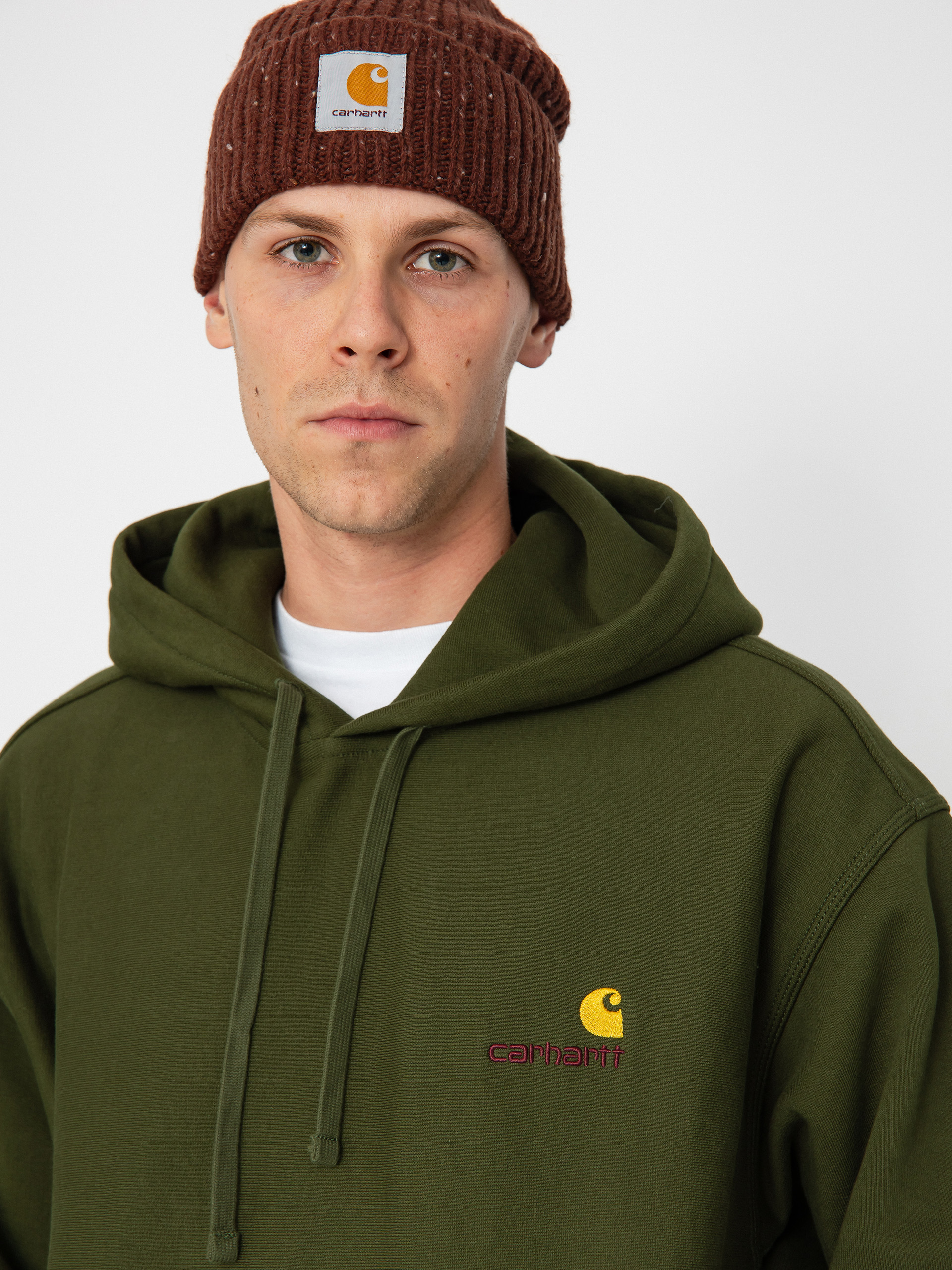 Bluza z kapturem Carhartt WIP American Script HD (tarragon)