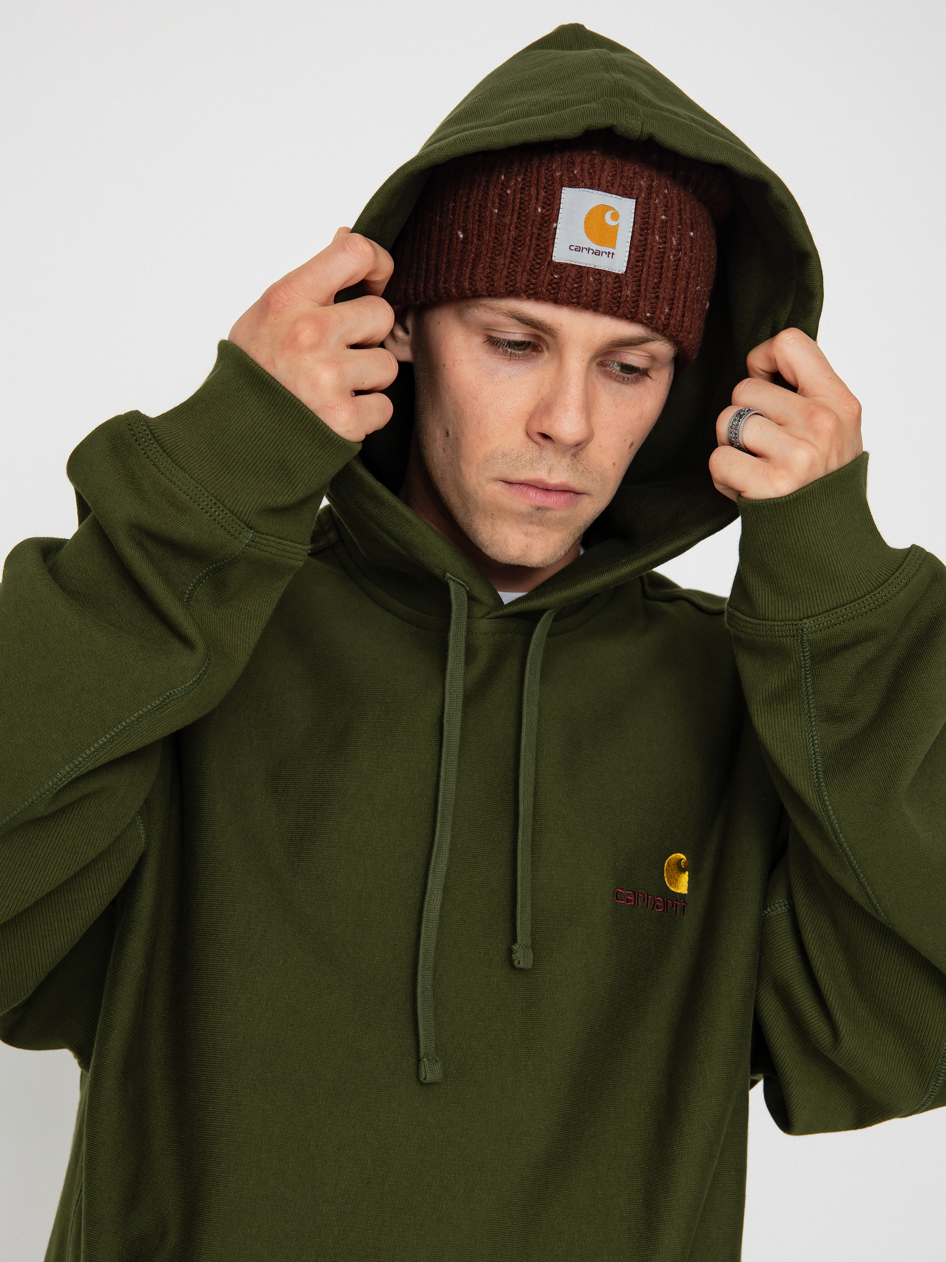 Bluza z kapturem Carhartt WIP American Script HD (tarragon)