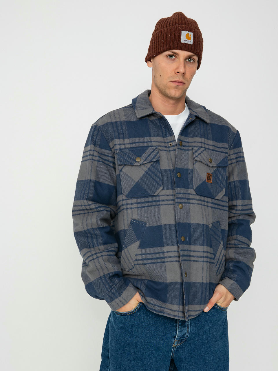 Kurtka Brixton Durham Lined (washed navy/beige plaid)