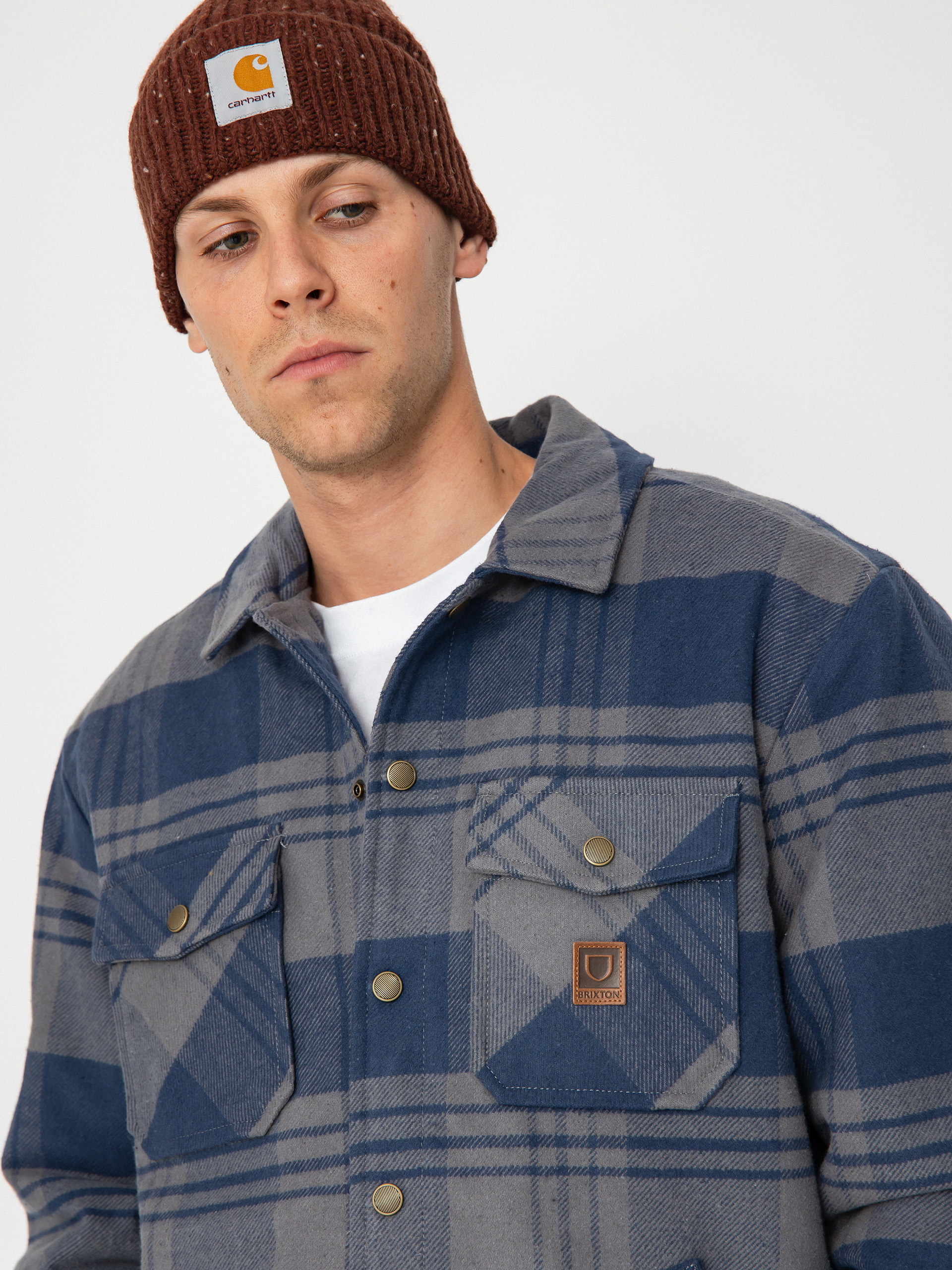 Kurtka Brixton Durham Lined (washed navy/beige plaid)
