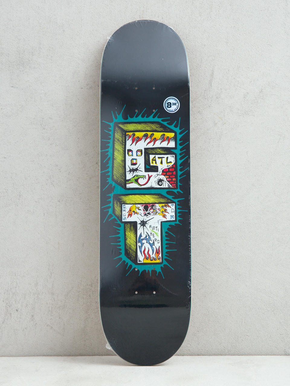 Deck Antihero Grant Stacked (black/teal)