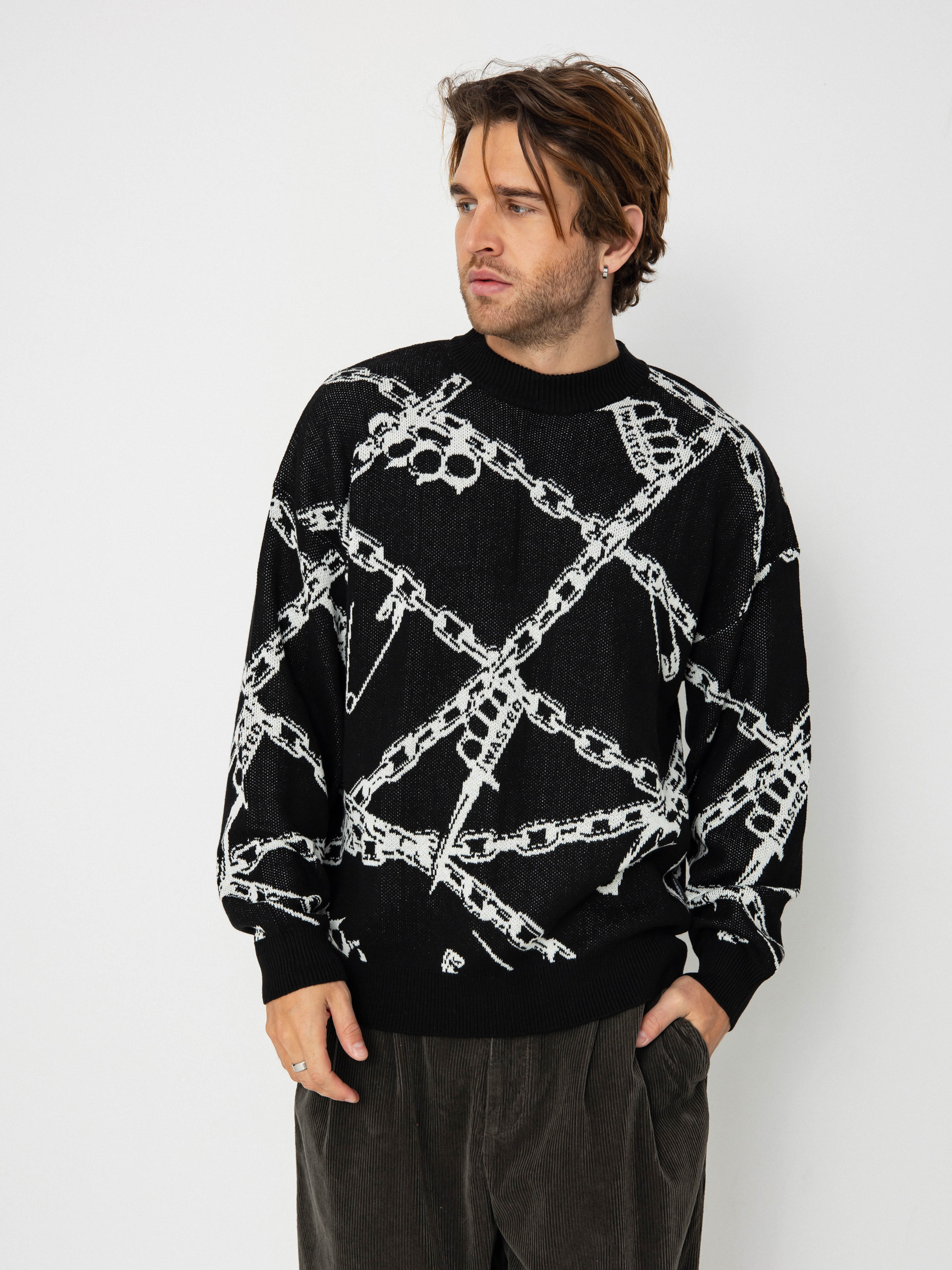 Sweter Wasted Paris Knuckles (black/white)