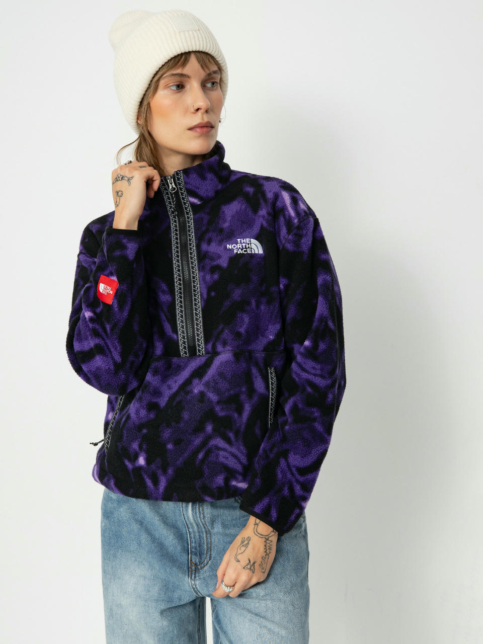 Damski Polar The North Face Tnf Fleeski 1/4 Zip (peak purple 3d summit m)