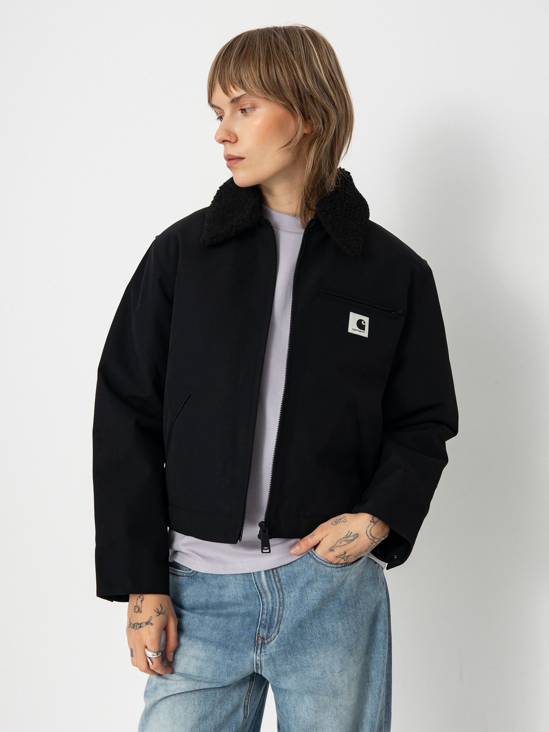 Kurtka Carhartt WIP Newkirk Wmn (black/camo leo/tamarind)