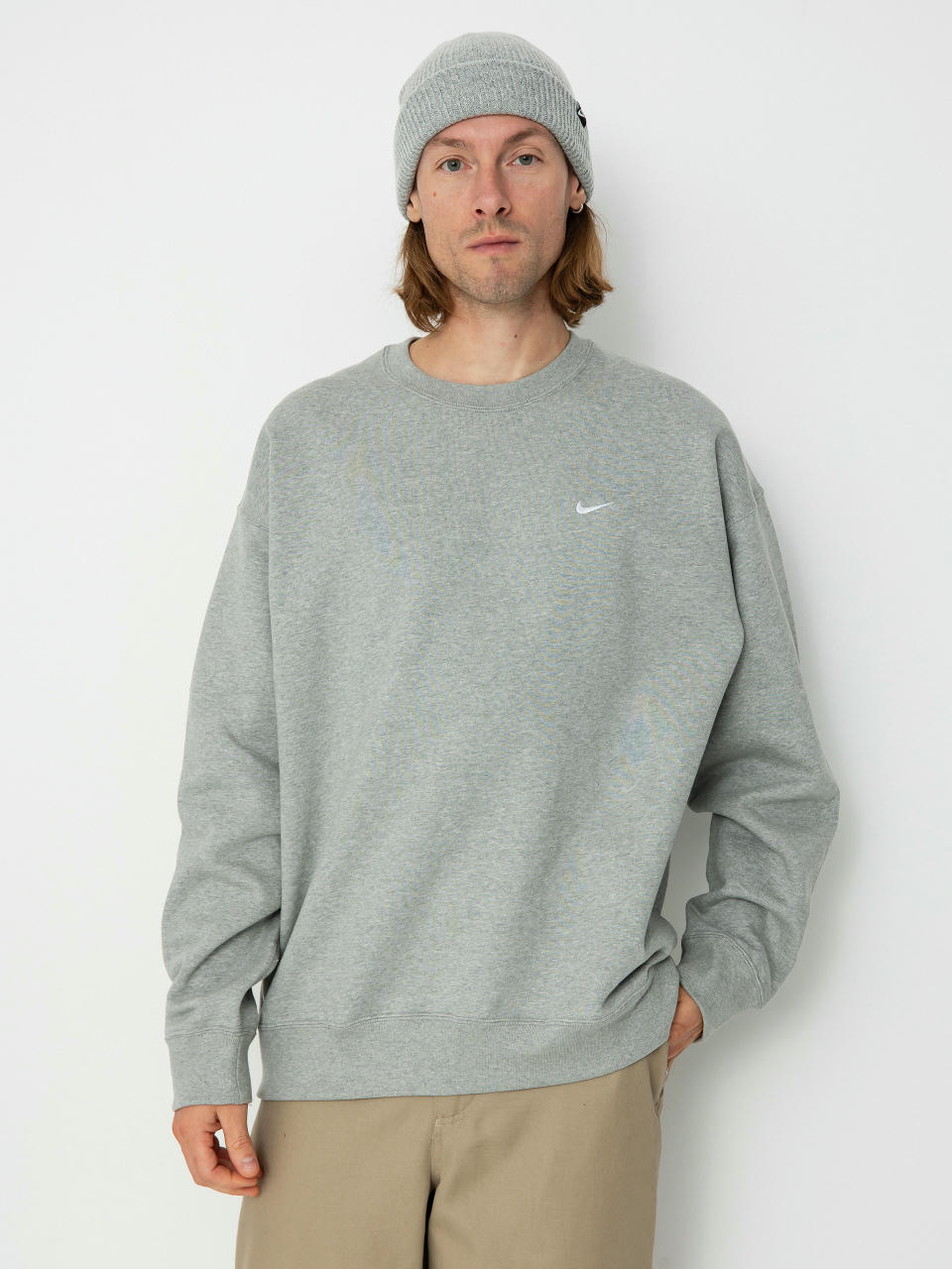 Bluza Nike SB Solo Swoosh (dk grey heather/white)