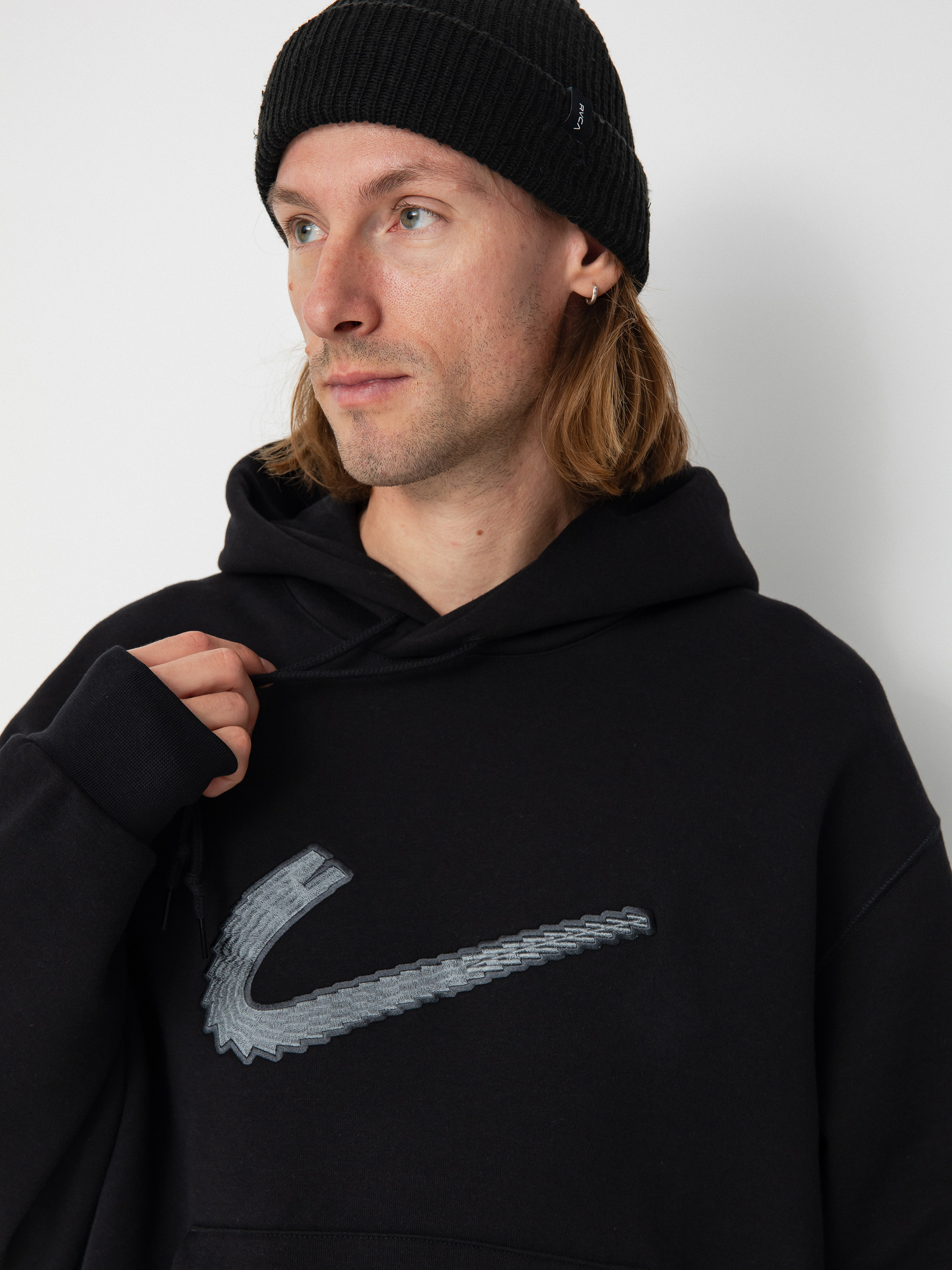 Bluza z kapturem Nike SB Flc N Swoosh HD (black/white)