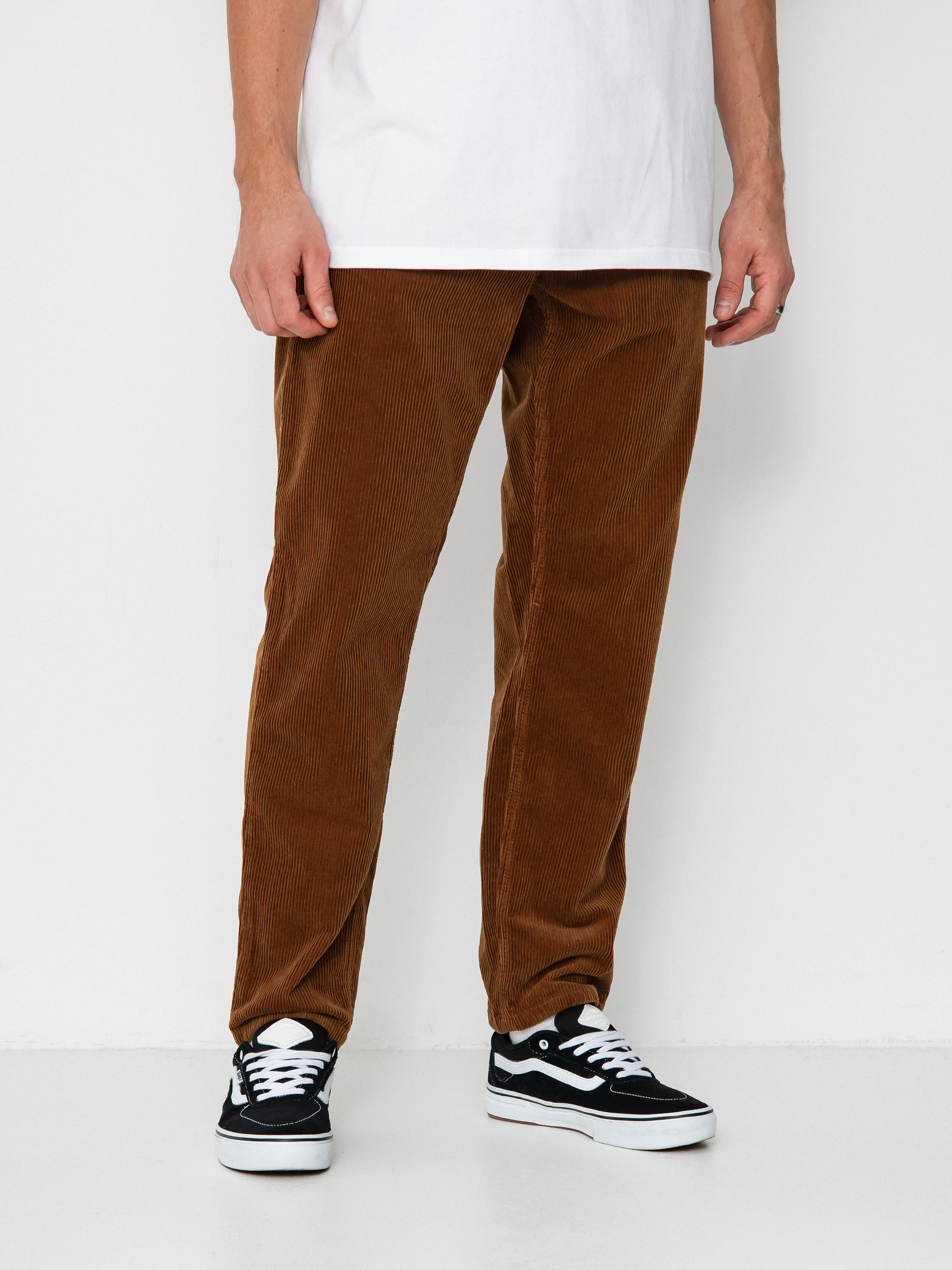 Spodnie Carhartt WIP Newel - brązowy (deep h brown)