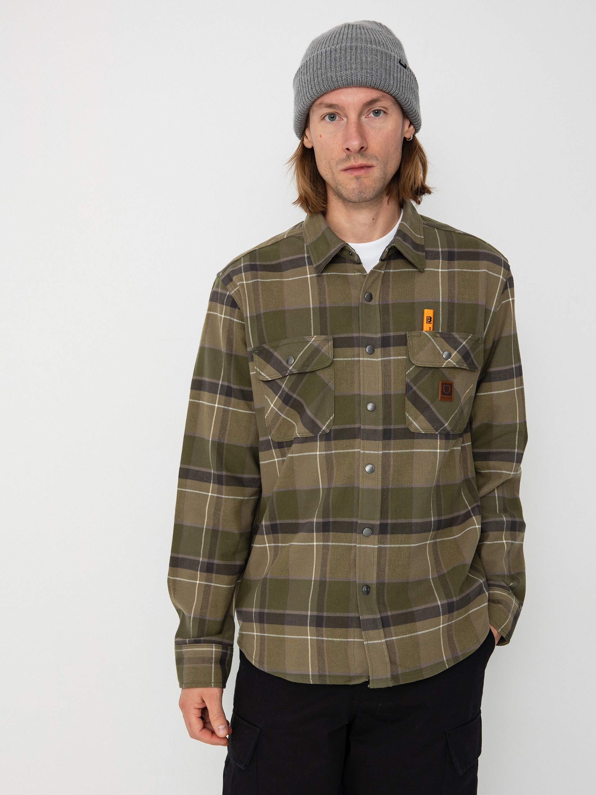 Koszula Brixton Builders Bowery Str Wr Ls (dill/olive surplus/washed blac)