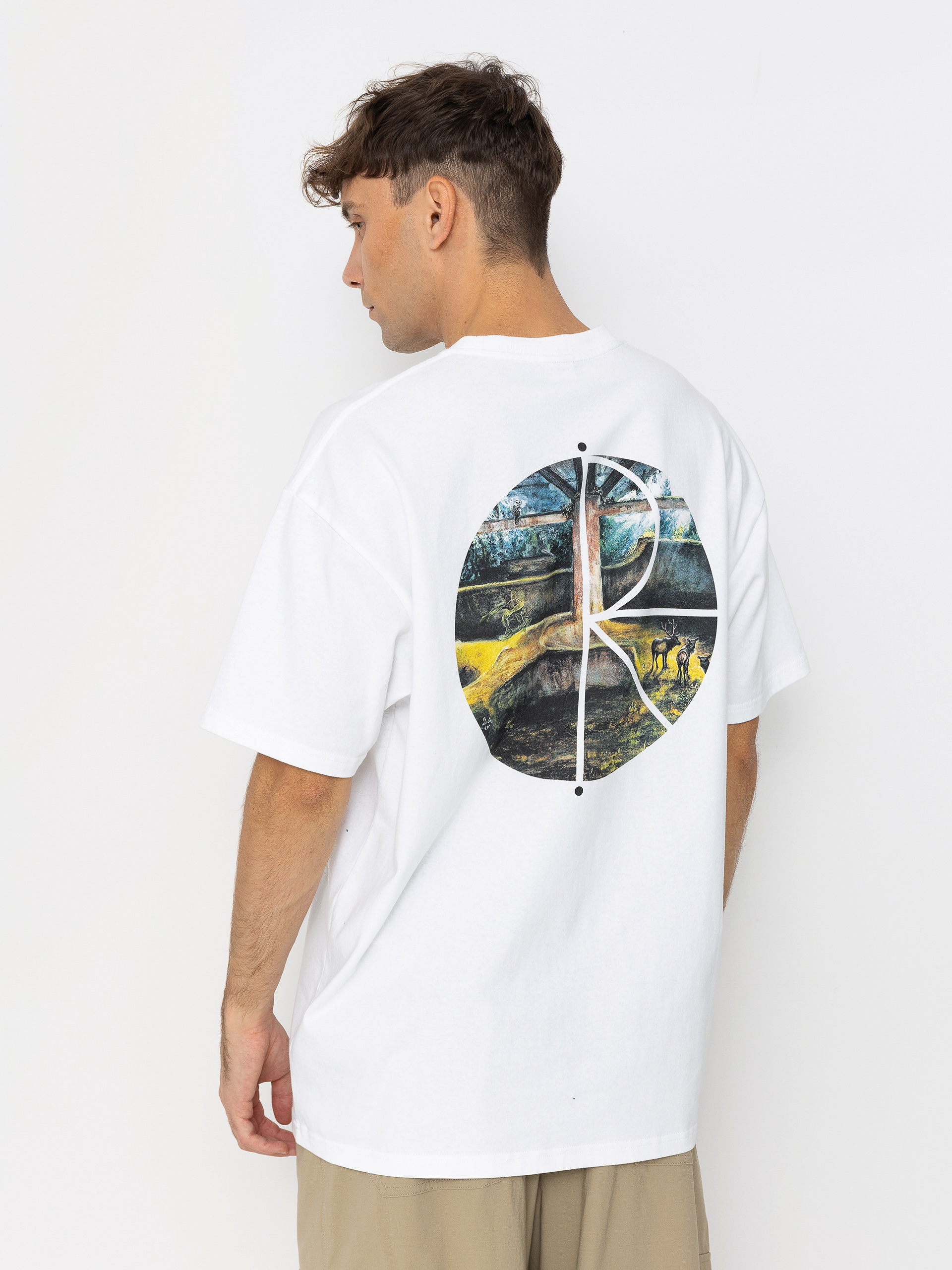 T-shirt Polar Skate Fill Logo Burnside 2084 (white)