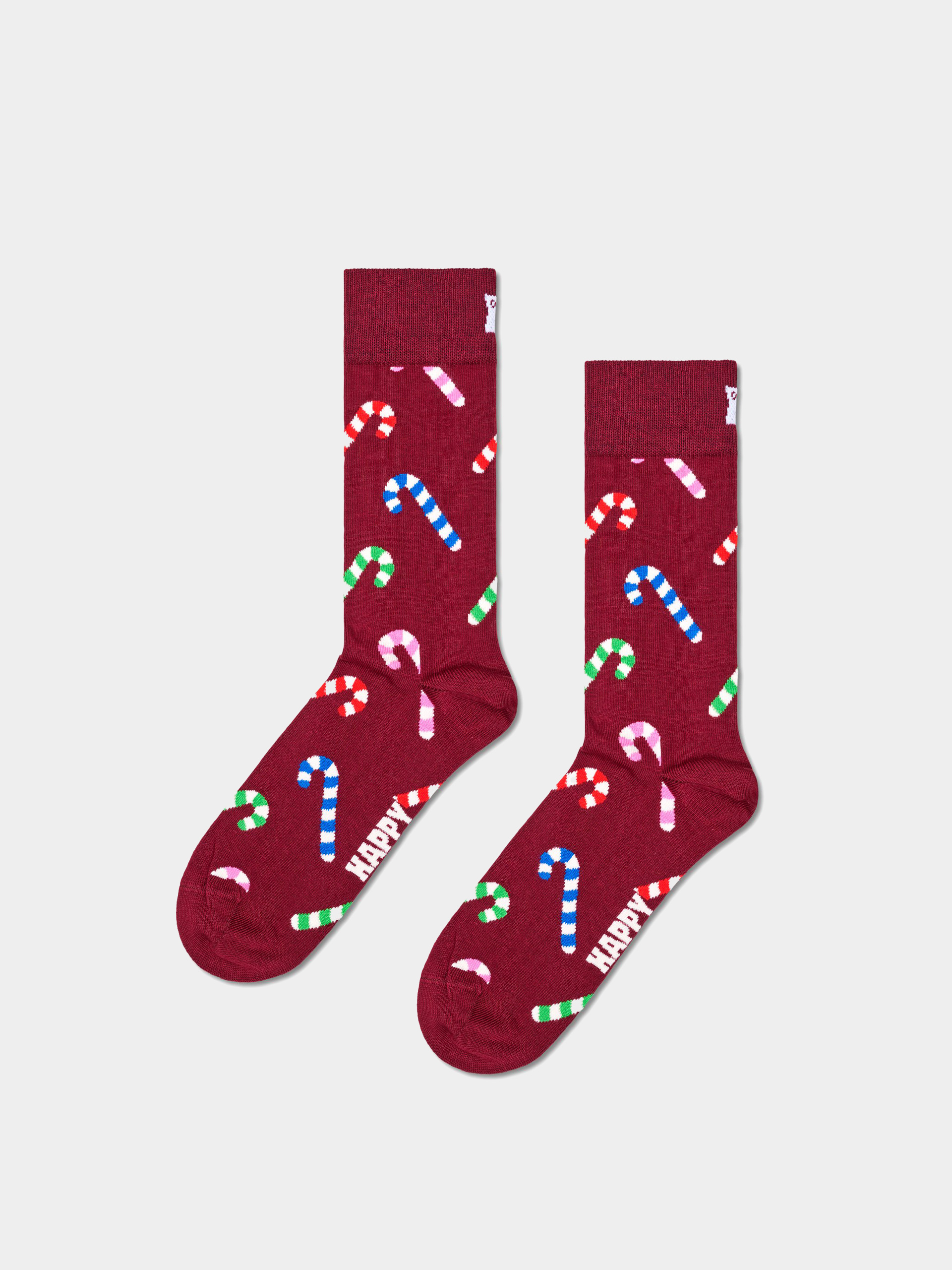 Skarpetki Happy Socks 2-Pack Holiday Striped Cracker Gift Set (dark red)