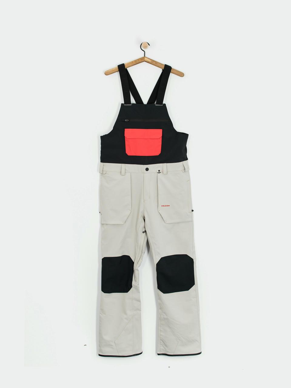 Męskie Spodnie snowboardowe Volcom Roan Bib Overall (stone)