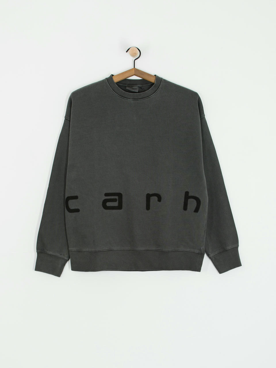 Bluza z kapturem Carhartt WIP Felt Script (black/black garment dyed)