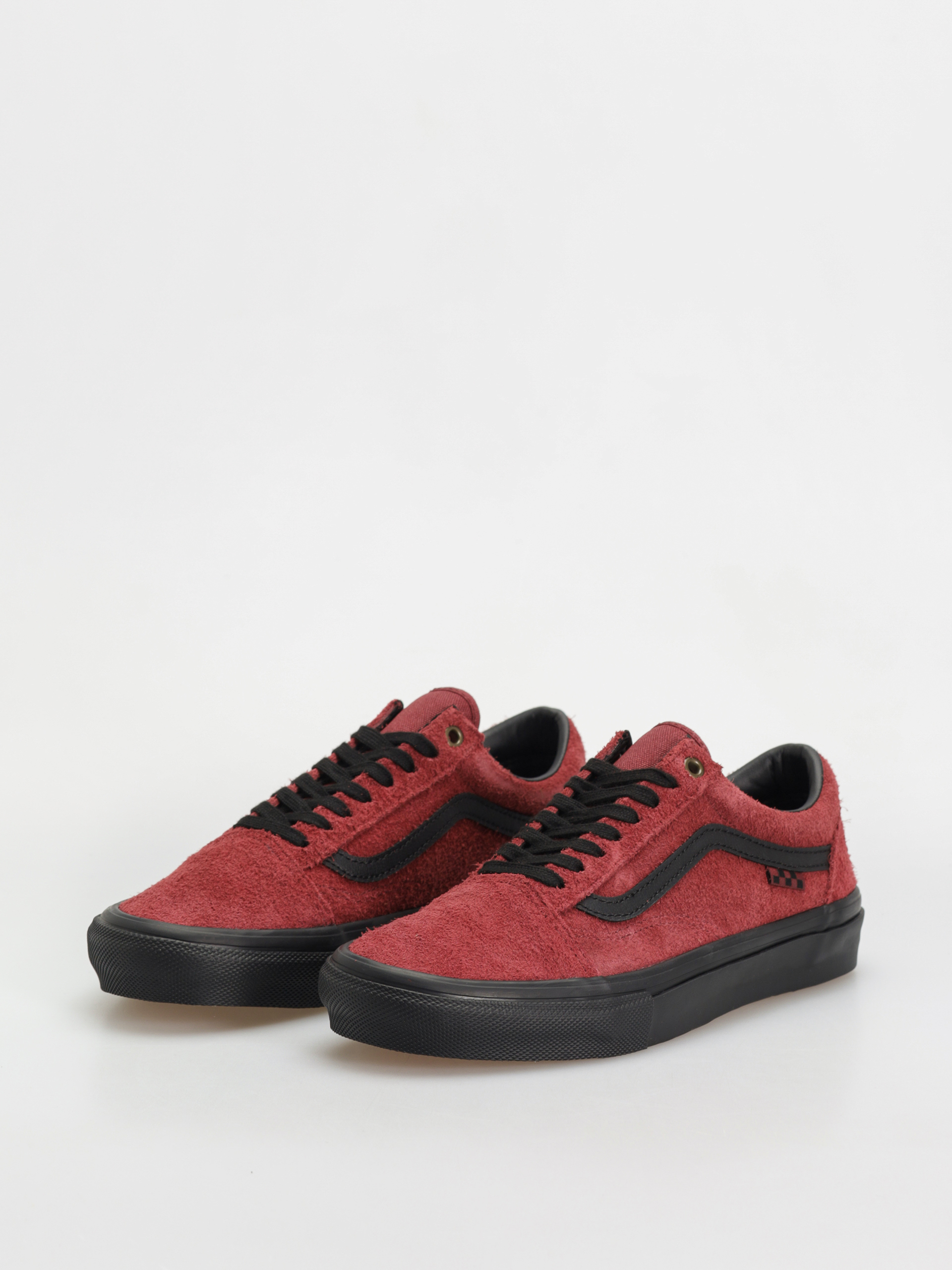 Buty Vans Skate Old Skool (hairy suede black/burgundy)