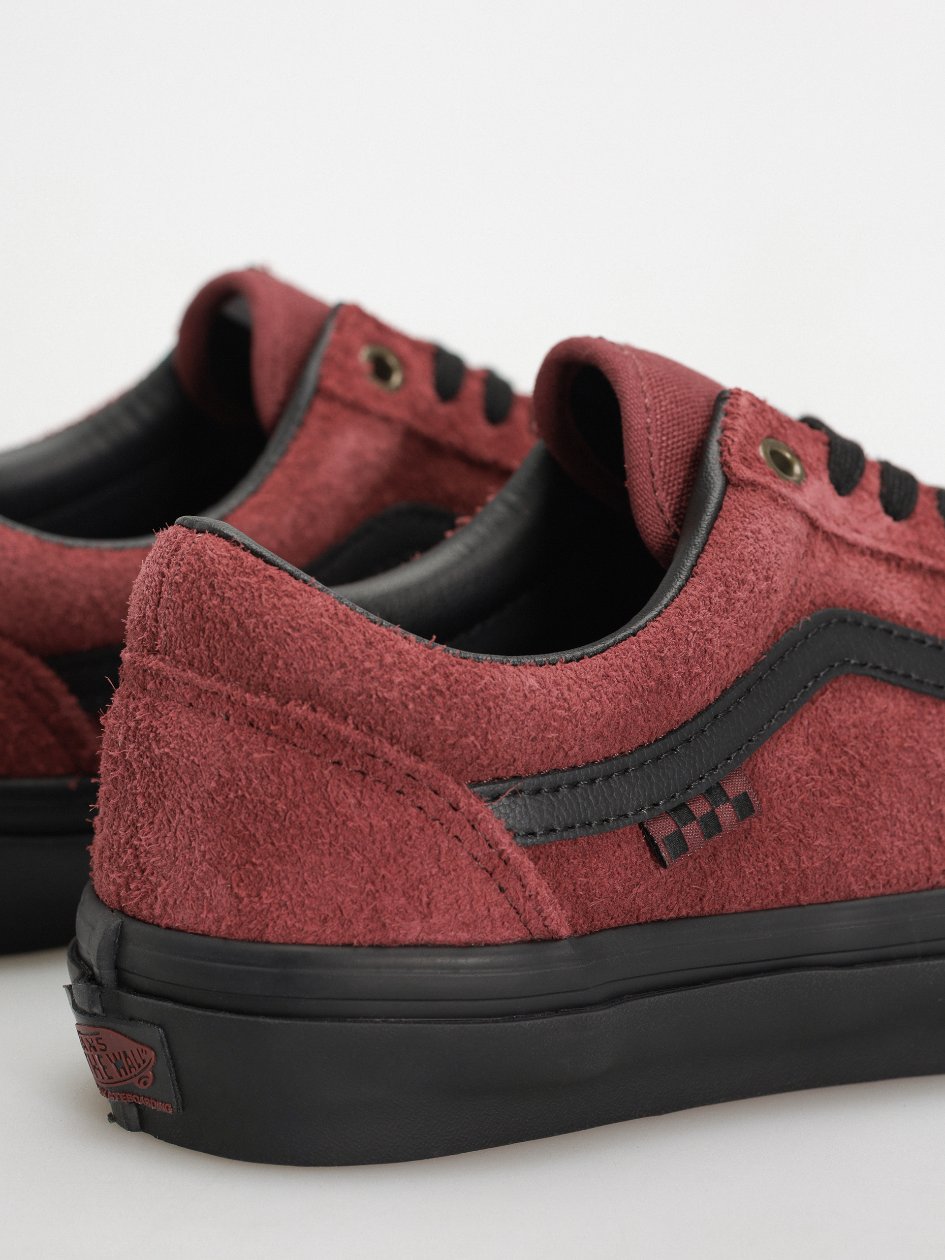 Buty Vans Skate Old Skool (hairy suede black/burgundy)