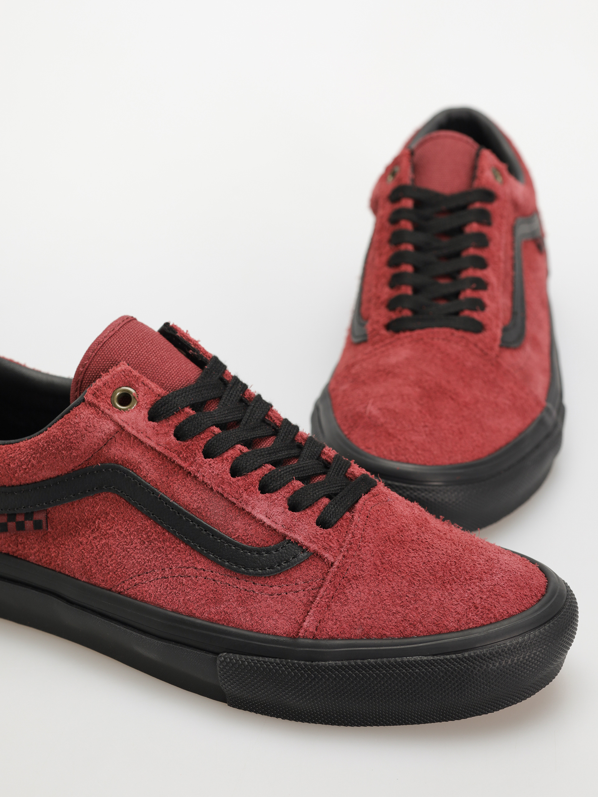 Buty Vans Skate Old Skool (hairy suede black/burgundy)