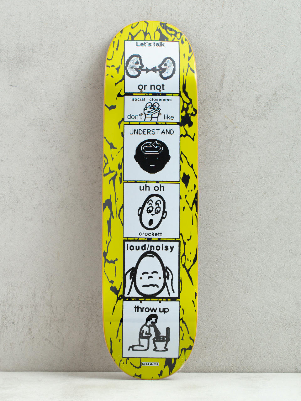 Deck Quasi Skateboards Crockett The Puker (yellow/white)