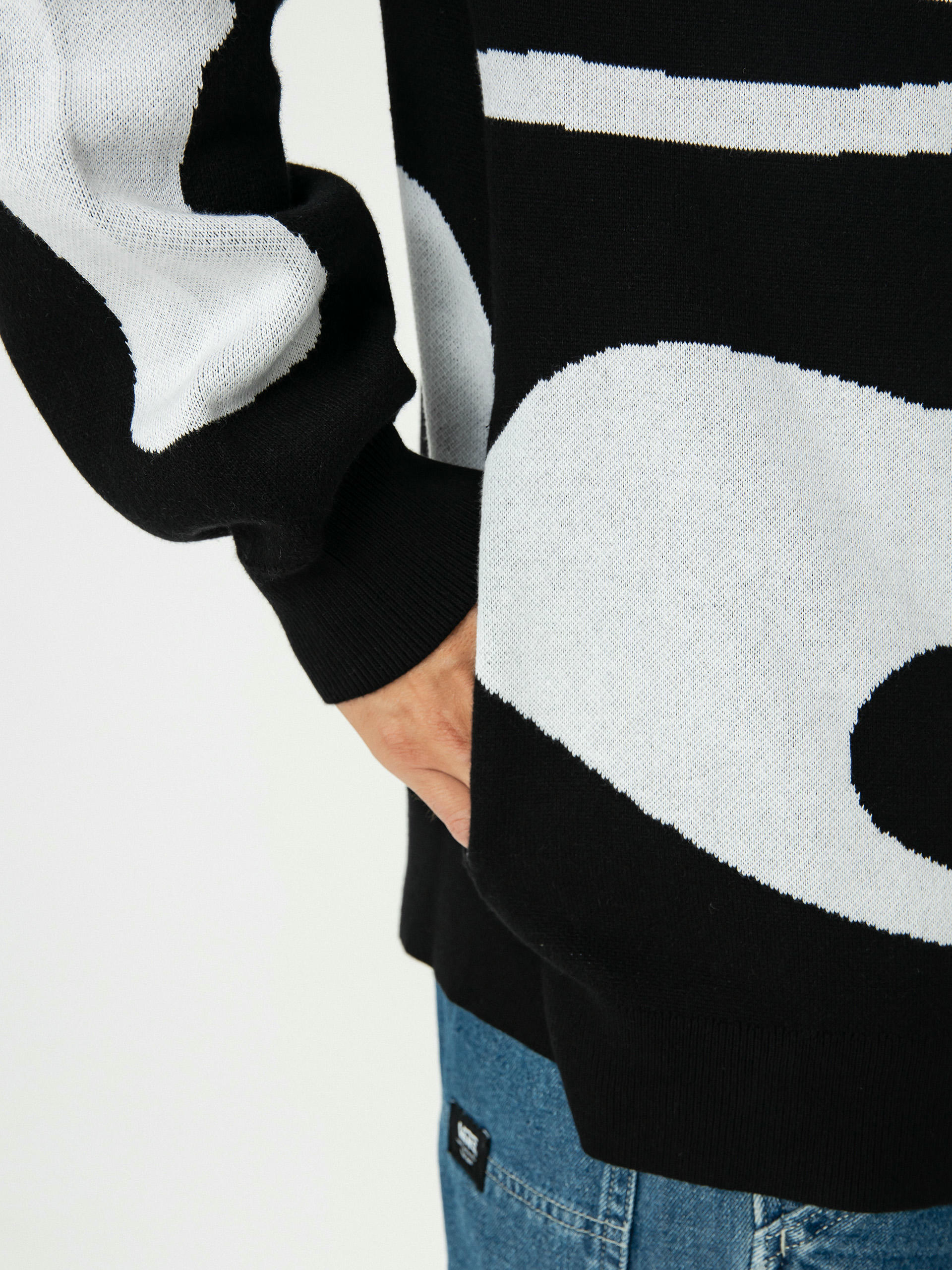 Bluza z kapturem RipNDip Skelly Nerm Knit HD (black/white)