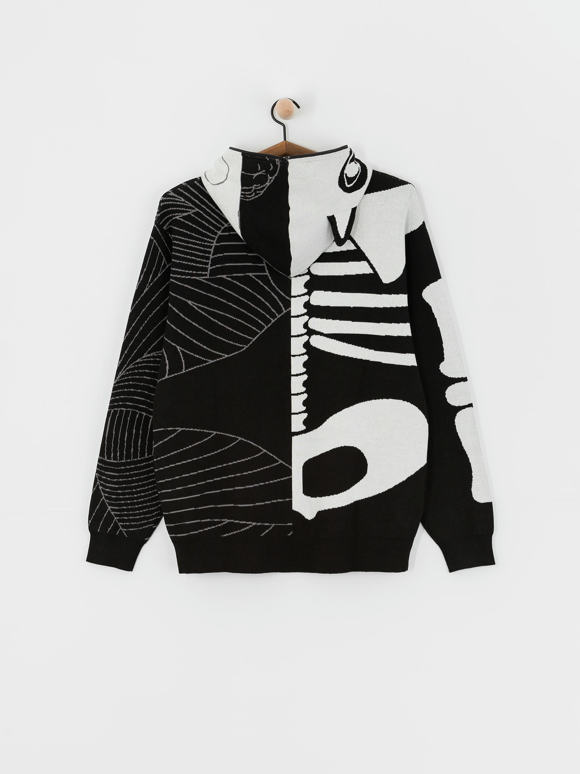 Bluza z kapturem RipNDip Skelly Nerm Knit HD (black/white)