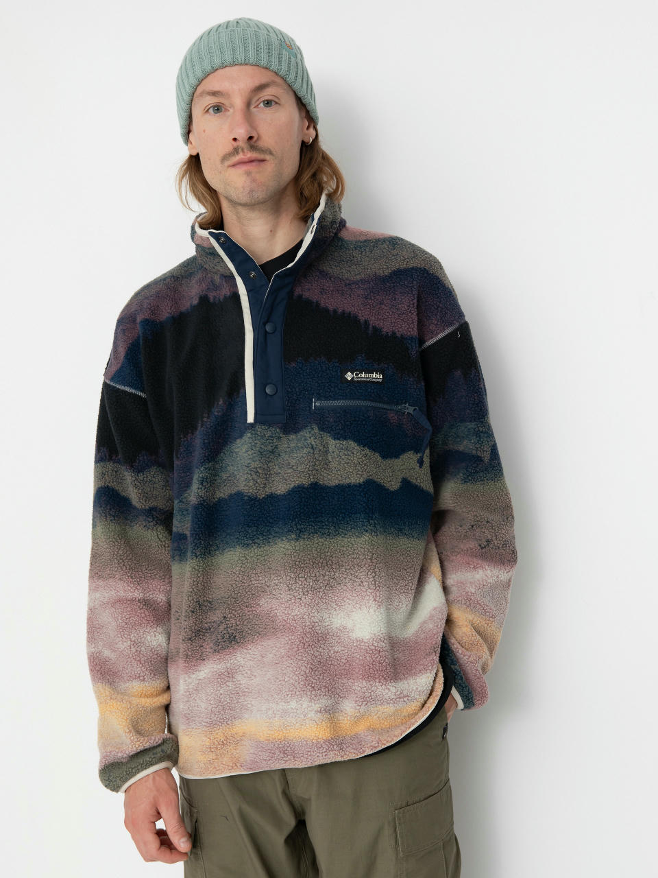 Męski Polar Columbia Helvetia II Printed Half Snap (collegiate navy)