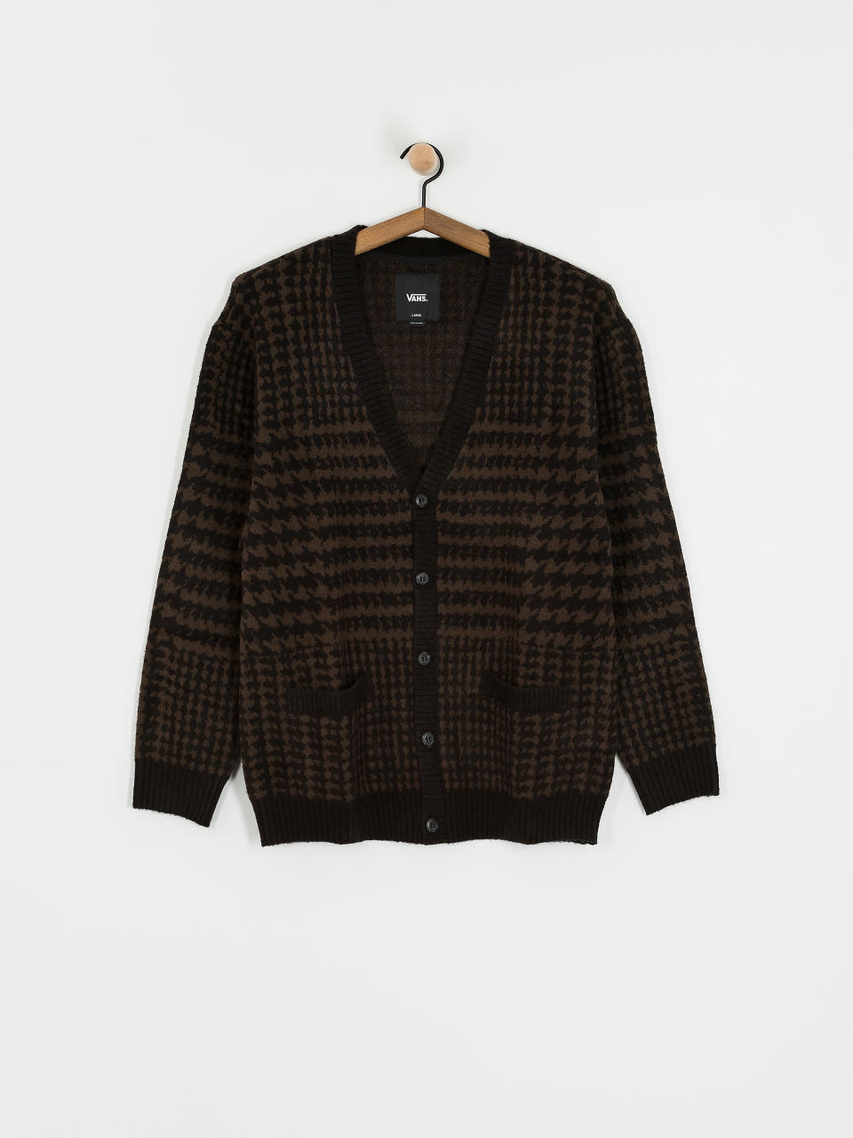 Sweter Vans Houndstooth Cardigan (black/turkish coffee)