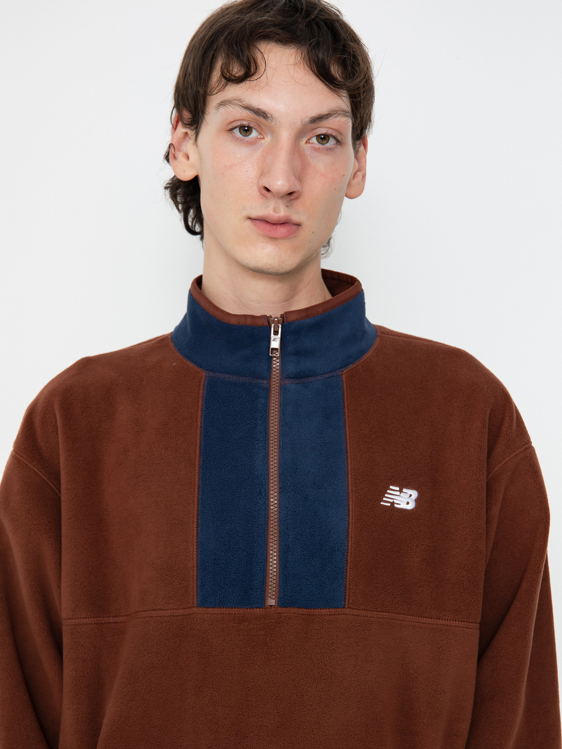 Męski Polar New Balance Fleece 1/2 Zip (richoak)