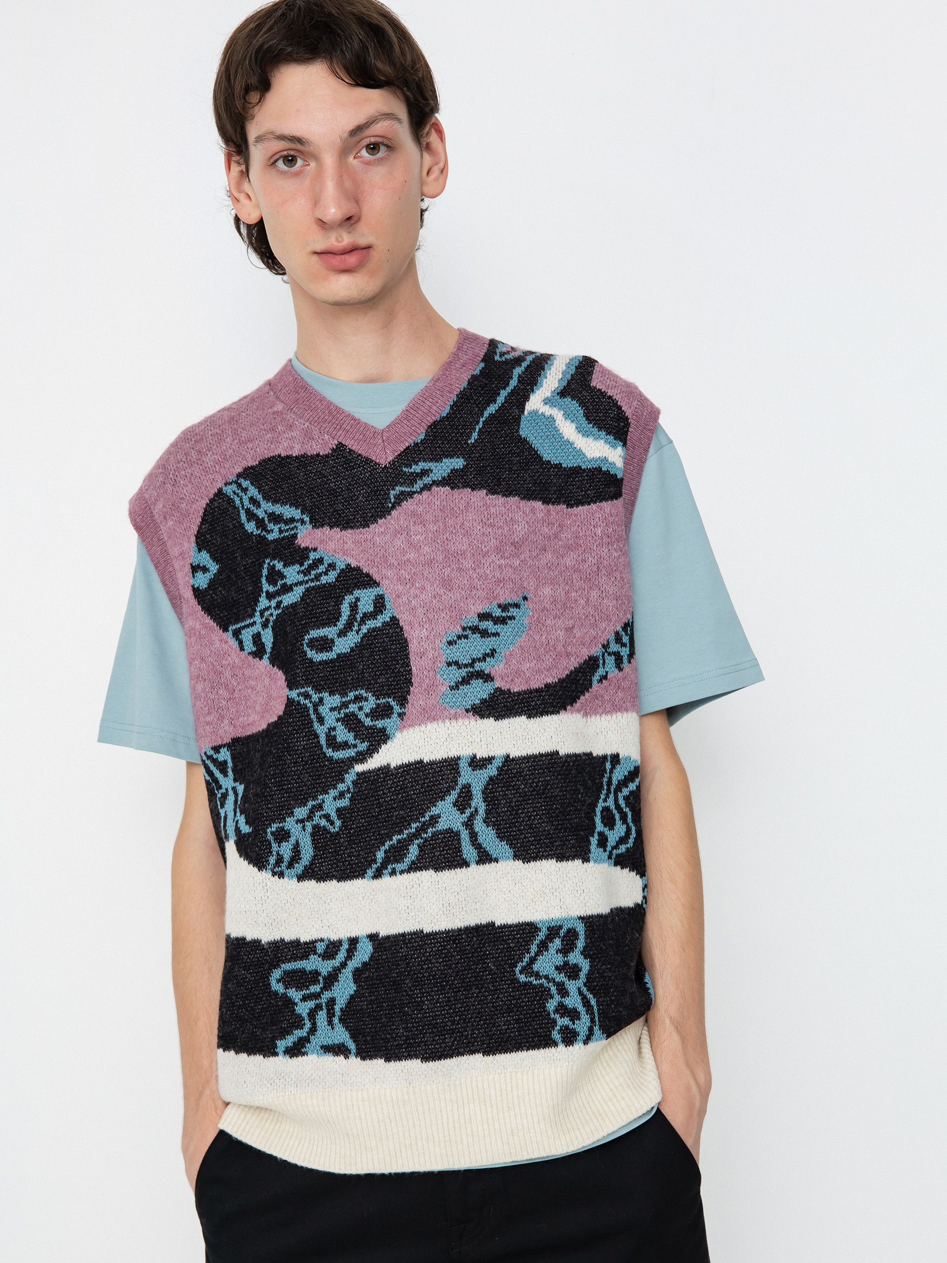 レッグウェア sami Kamizelka Nike SB SL Sweater Snake - czarny, różowy, wielobarwny