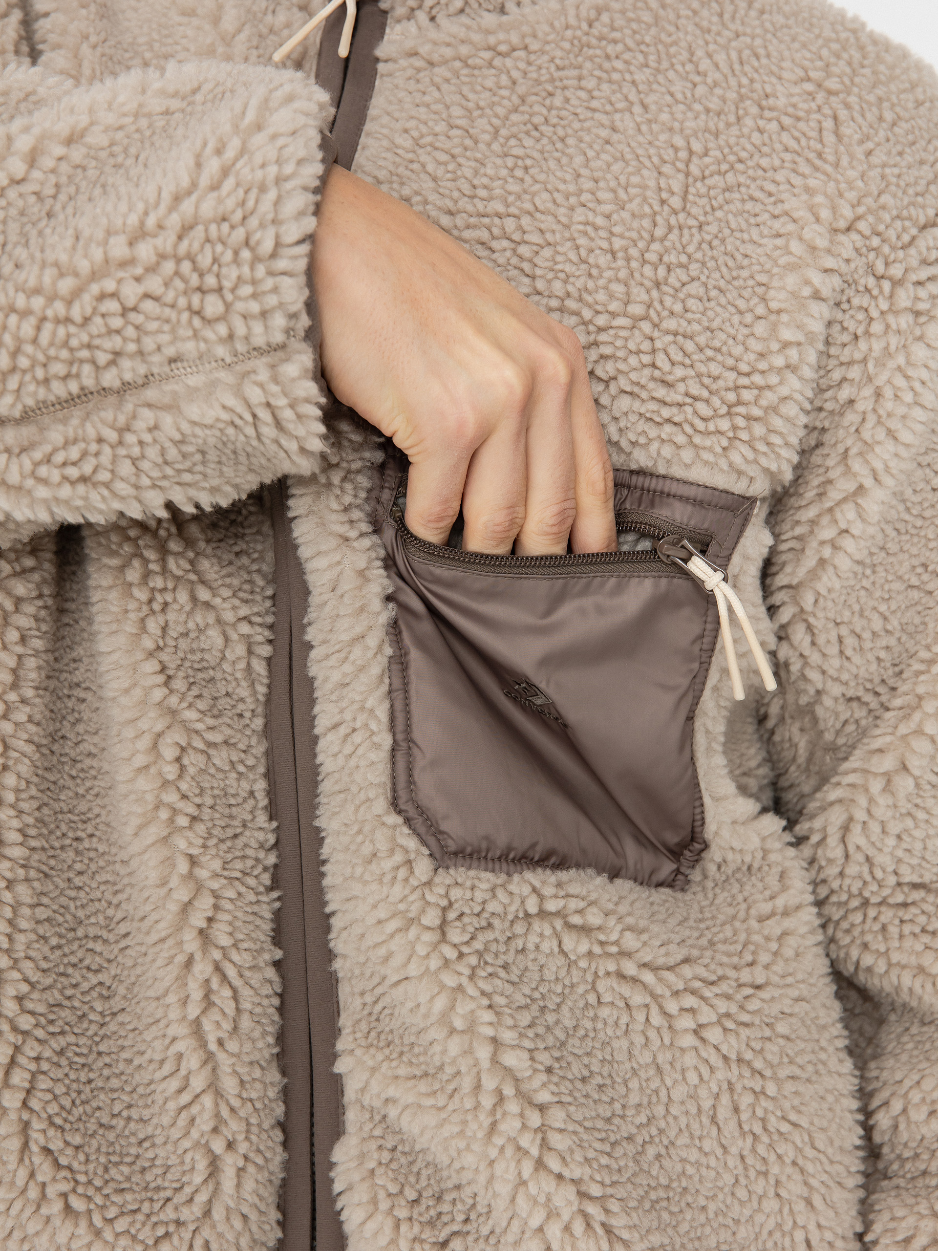 Kurtka Converse Reversible Sherpa (classic taupe / truffle)