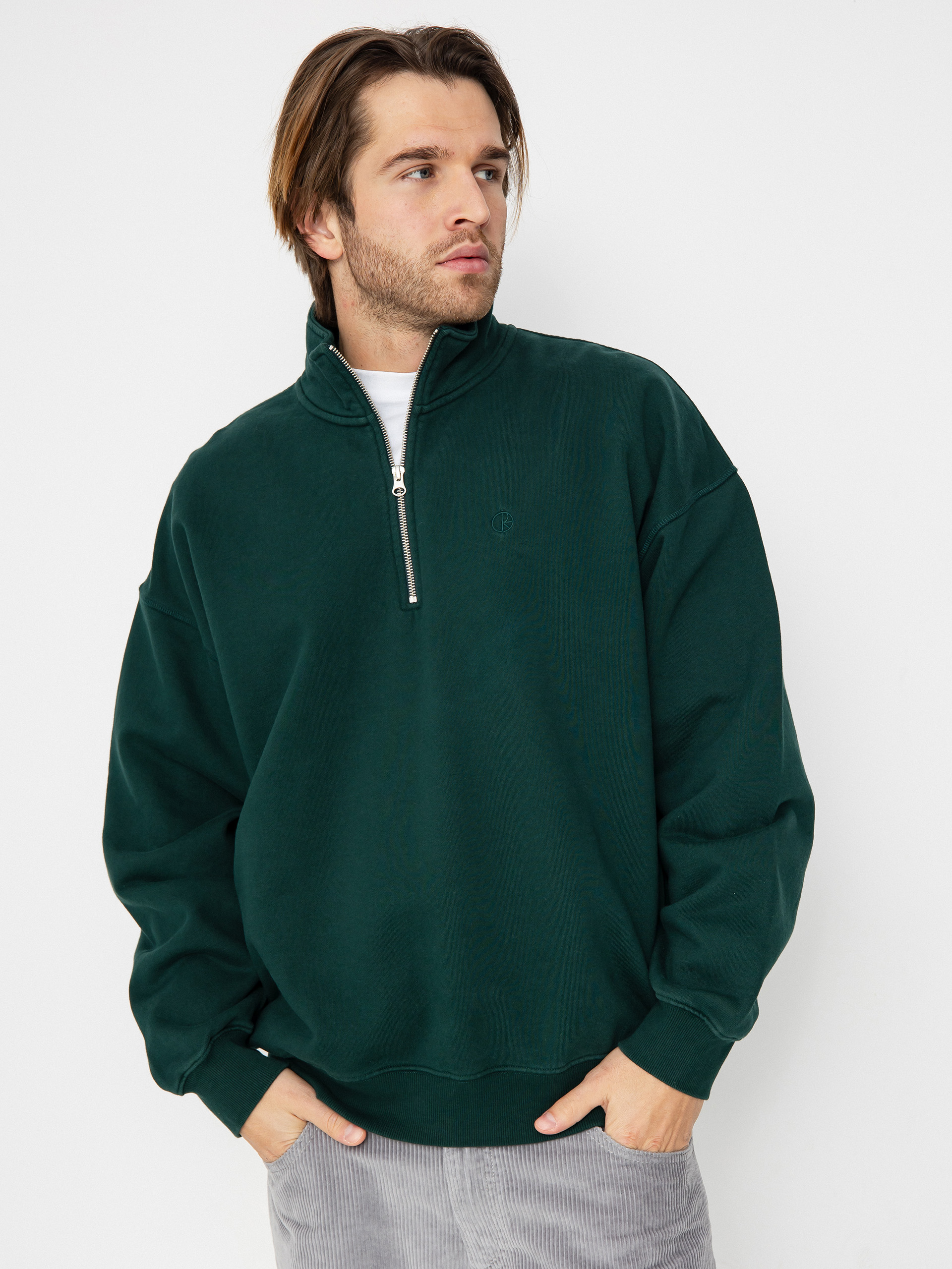 Bluza Polar Skate Frankie Half Zip (dark emerald)