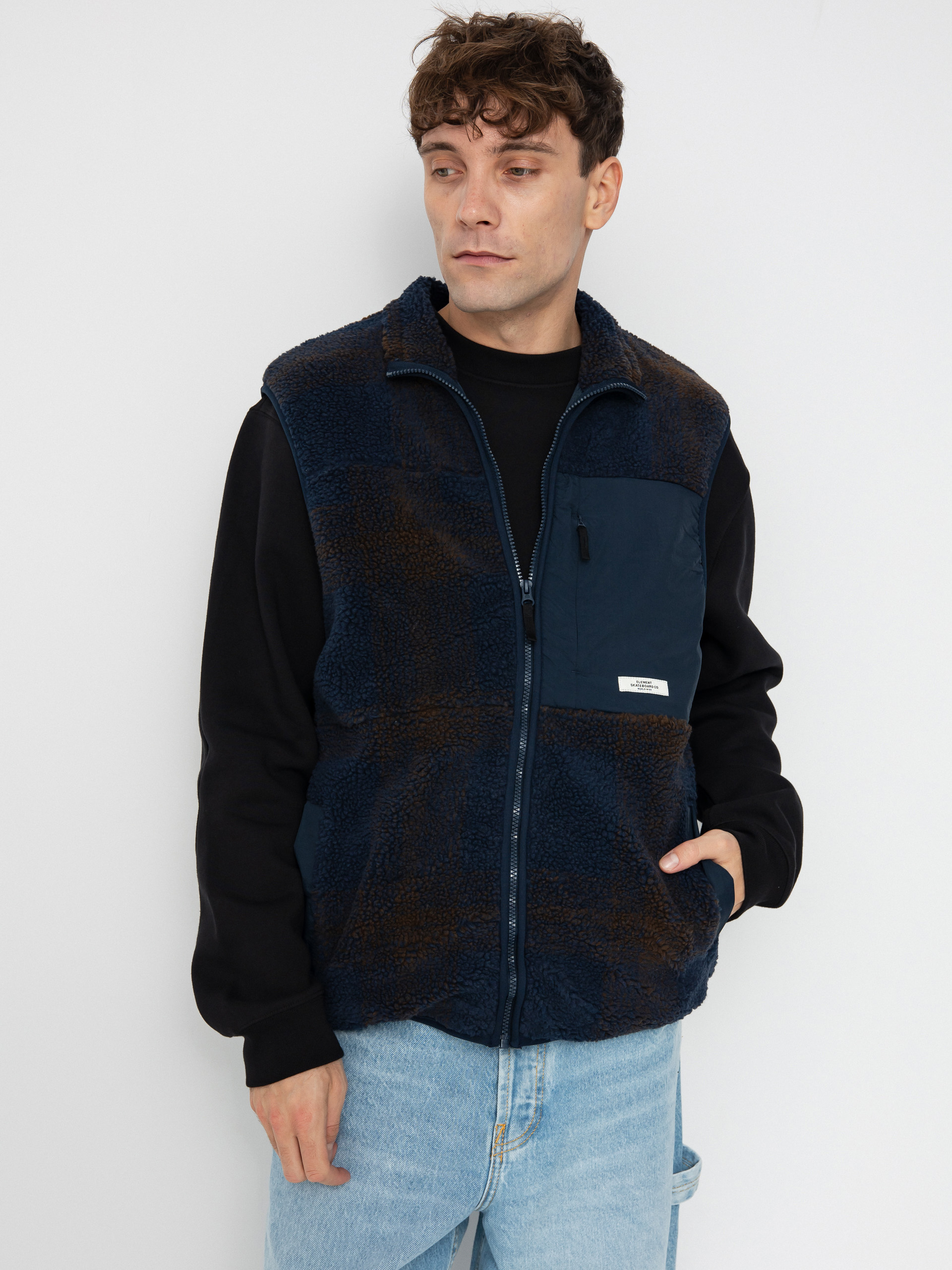 Kamizelka Element Lake Vest Sherpa (eclipse navy/java plaid)