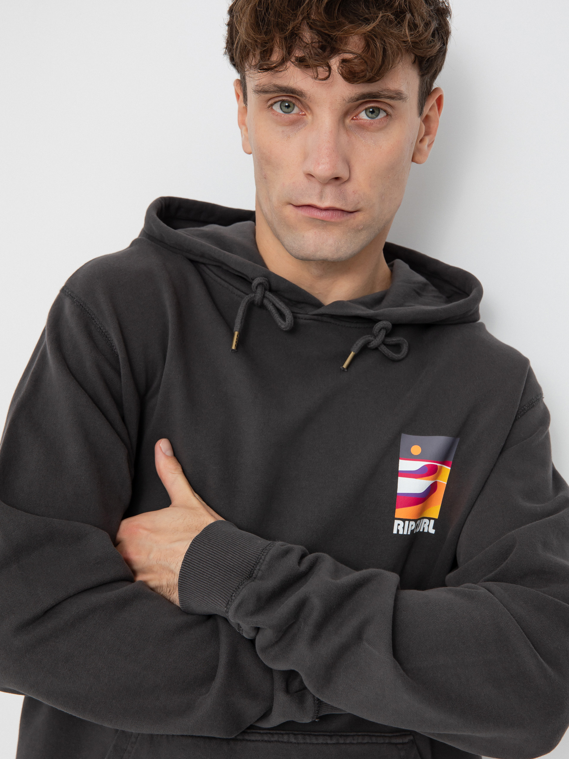 Bluza z kapturem Rip Curl Surf Revival Lined Up ZHD (washed black)