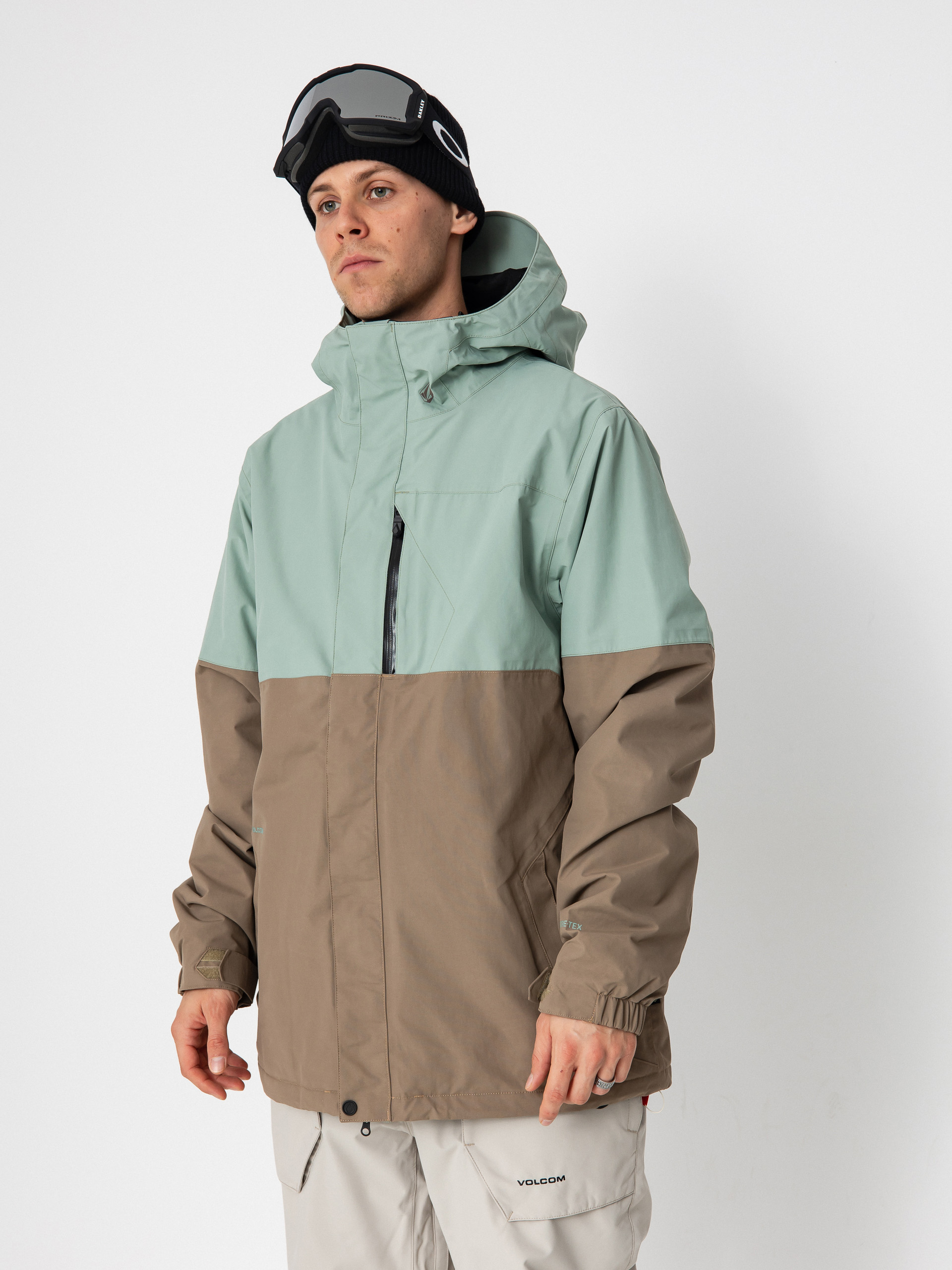 Kurtka snowboardowa Volcom L Ins Gore Tex - brązowy, zielony (agave)