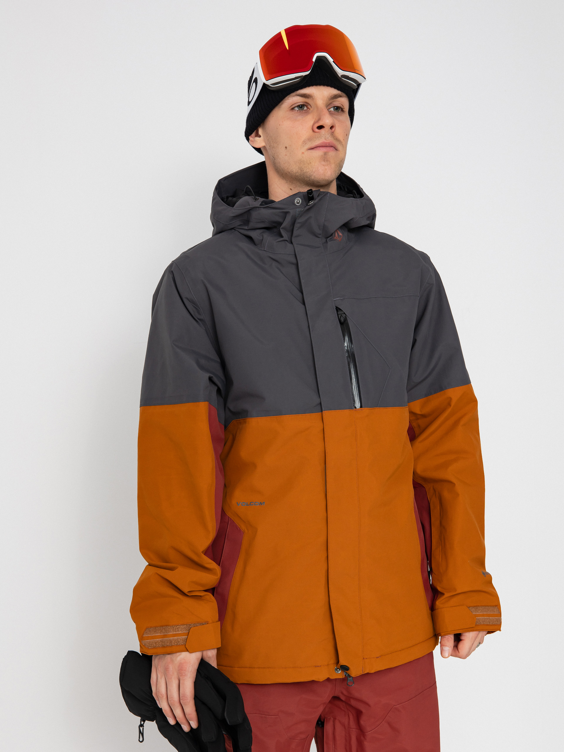 Kurtka snowboardowa Volcom L Ins Gore Tex - brązowy, czarny (caramel)