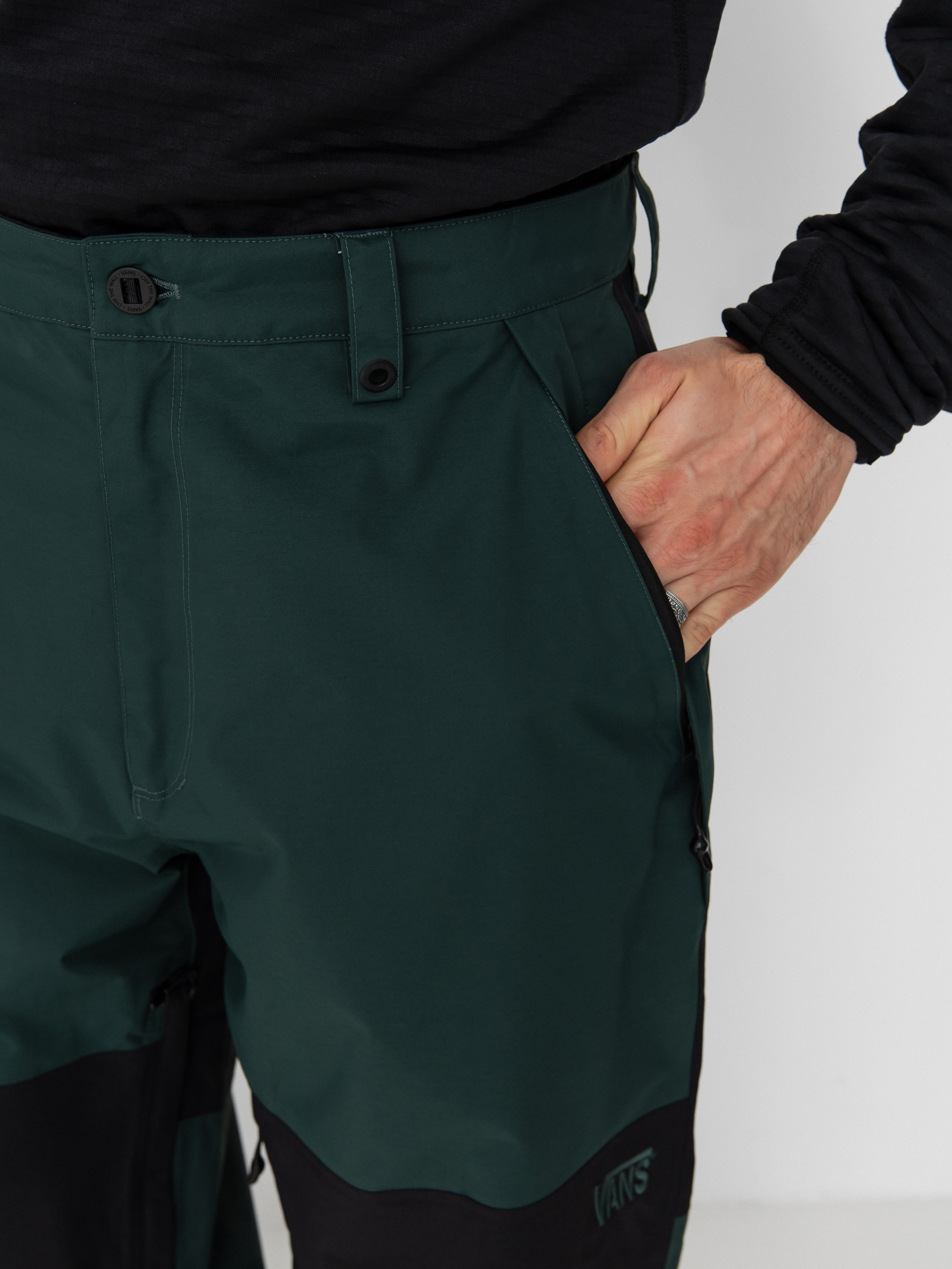 Męskie Spodnie snowboardowe Vans Mte Hellbound (black/green gables)