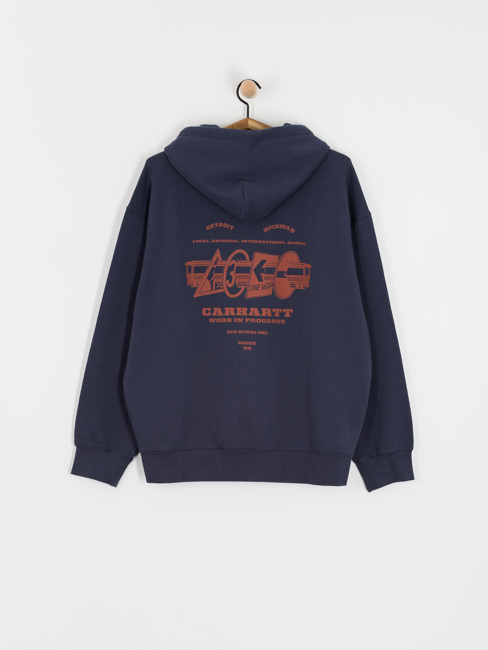 Bluza z kapturem Carhartt WIP Runaway ZHD (blue/vermillion)