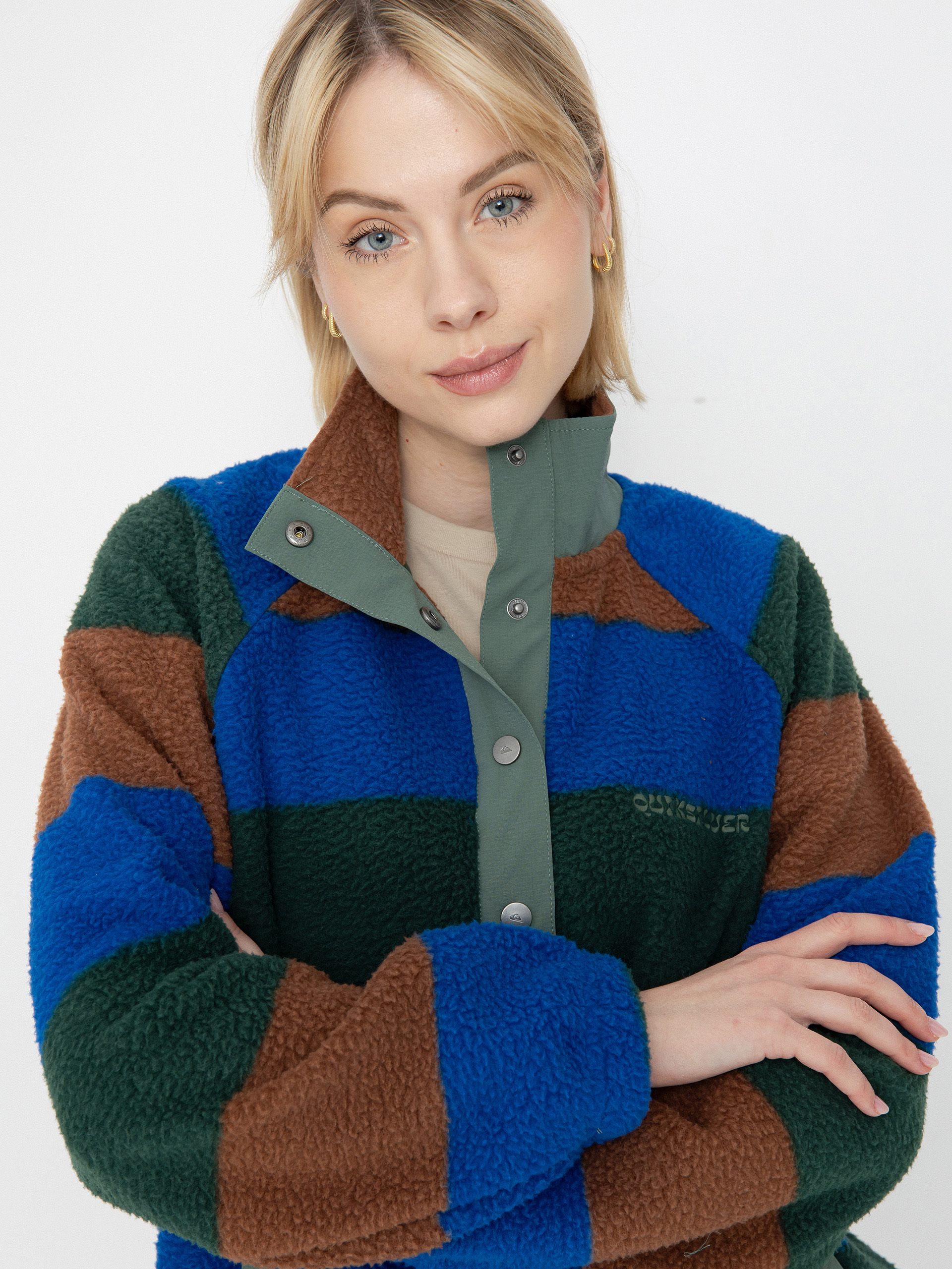 Damski Polar Quiksilver Uni Half Zip (printed stripe uni hz forest)