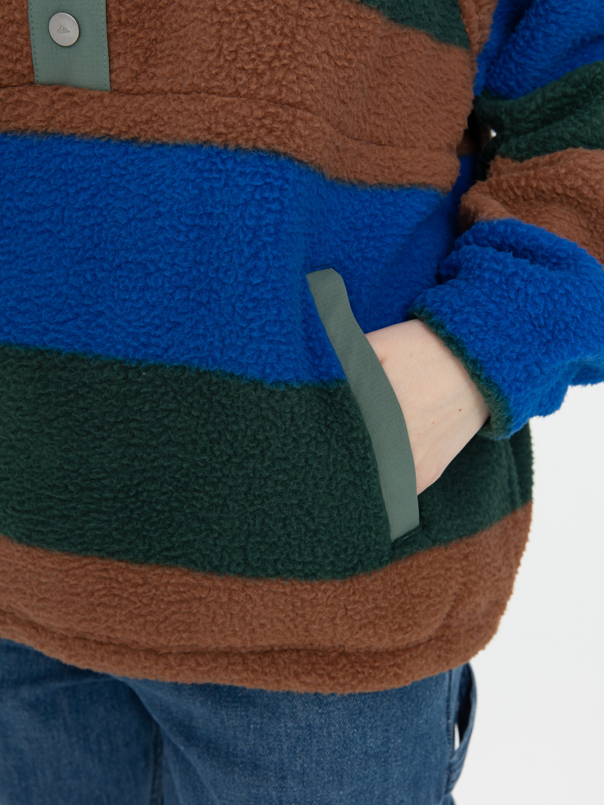 Damski Polar Quiksilver Uni Half Zip (printed stripe uni hz forest)