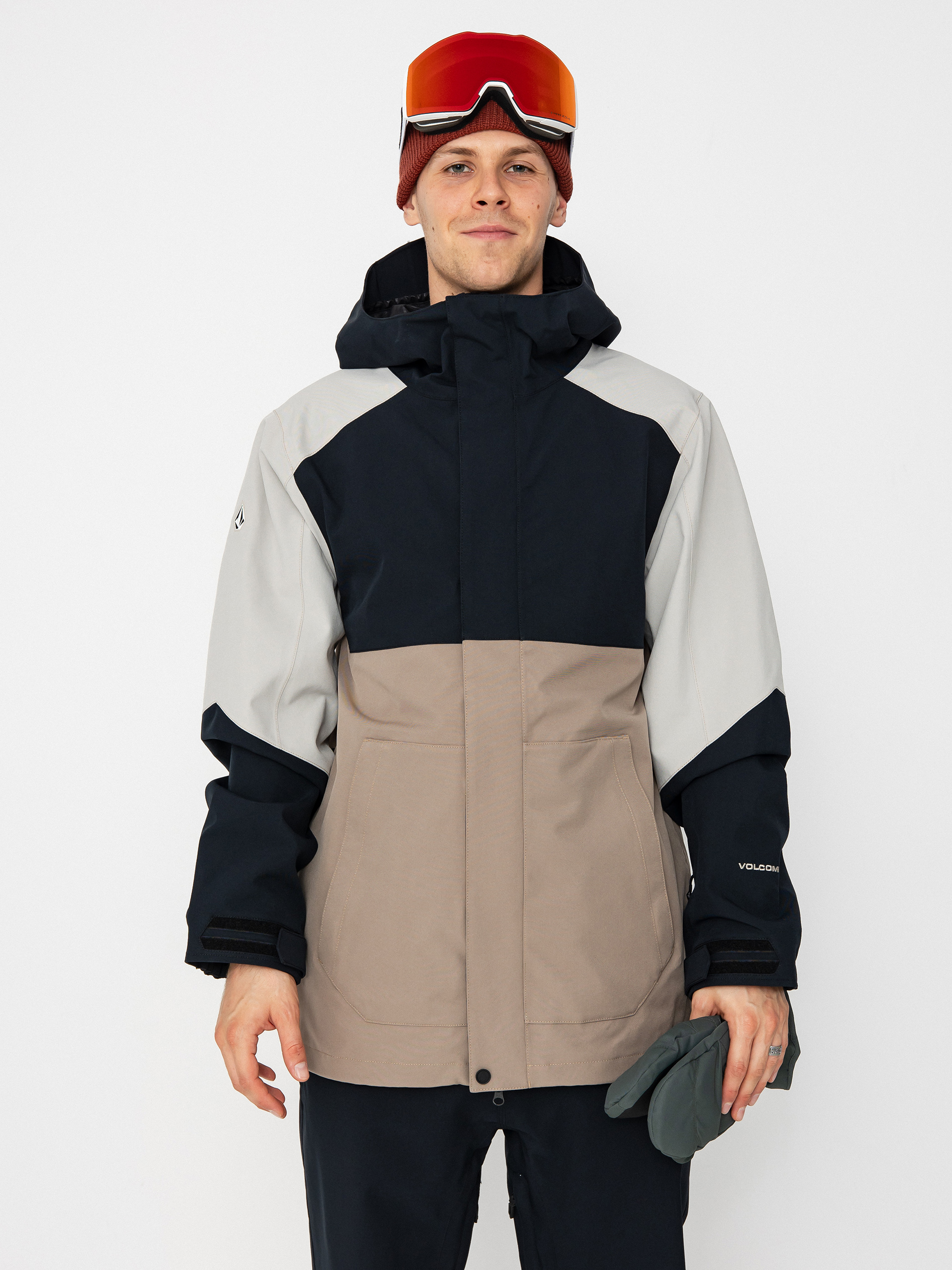 Kurtka snowboardowa Volcom Brighton Full Zip - brązowy, czarny