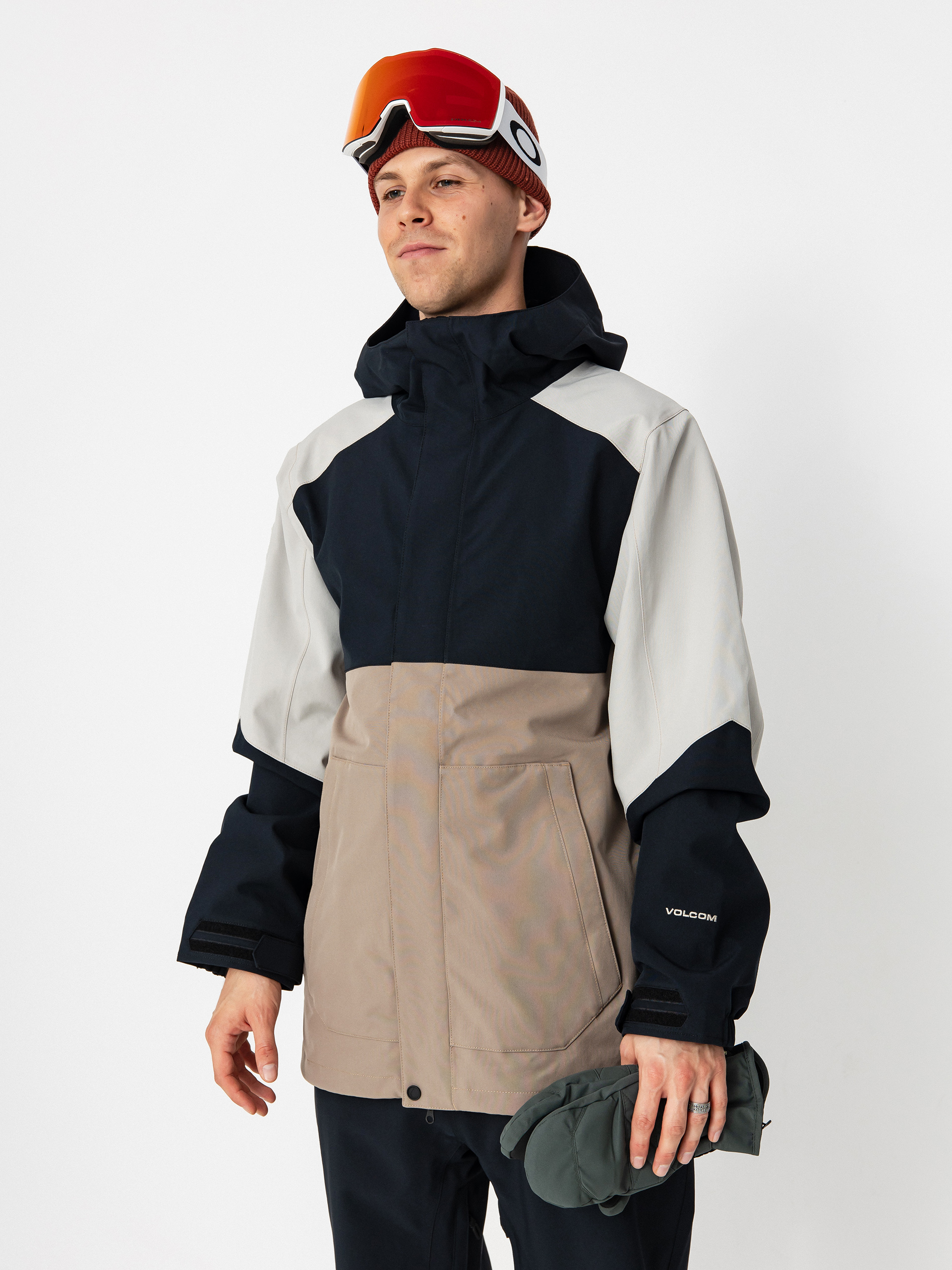 Kurtka snowboardowa Volcom Brighton Full Zip - brązowy, czarny