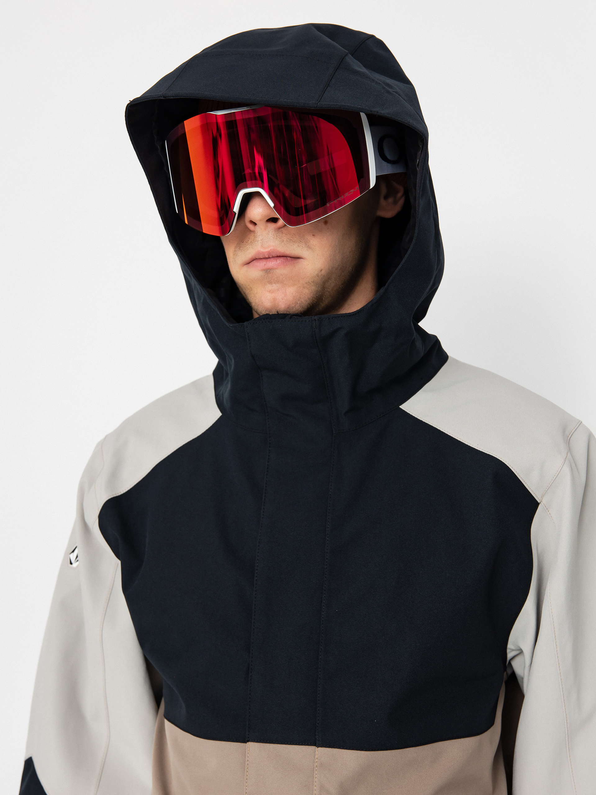 Kurtka snowboardowa Volcom Brighton Full Zip - brązowy, czarny