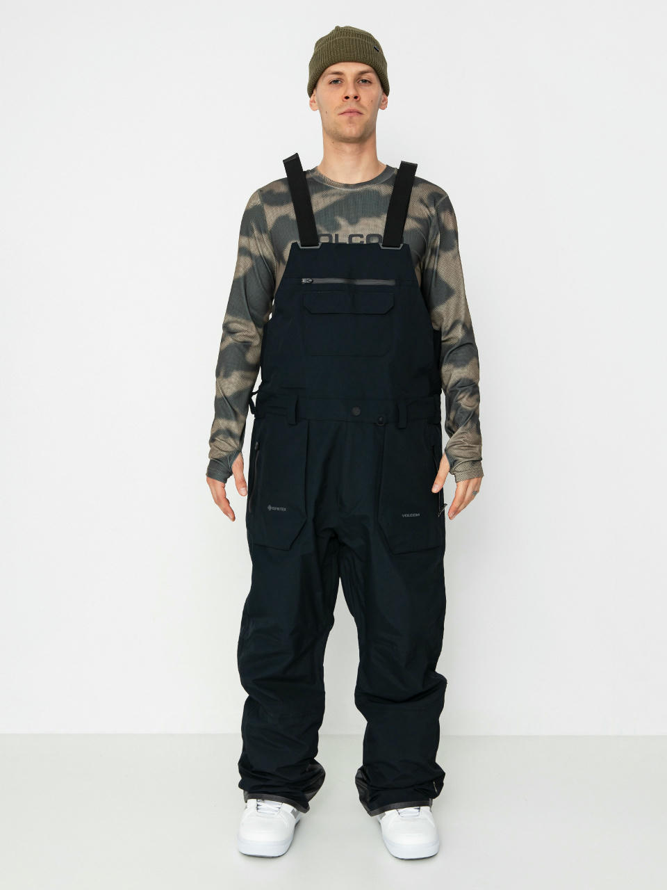 Męskie Spodnie snowboardowe Volcom Rain Gore Tex Bib Overall (black)